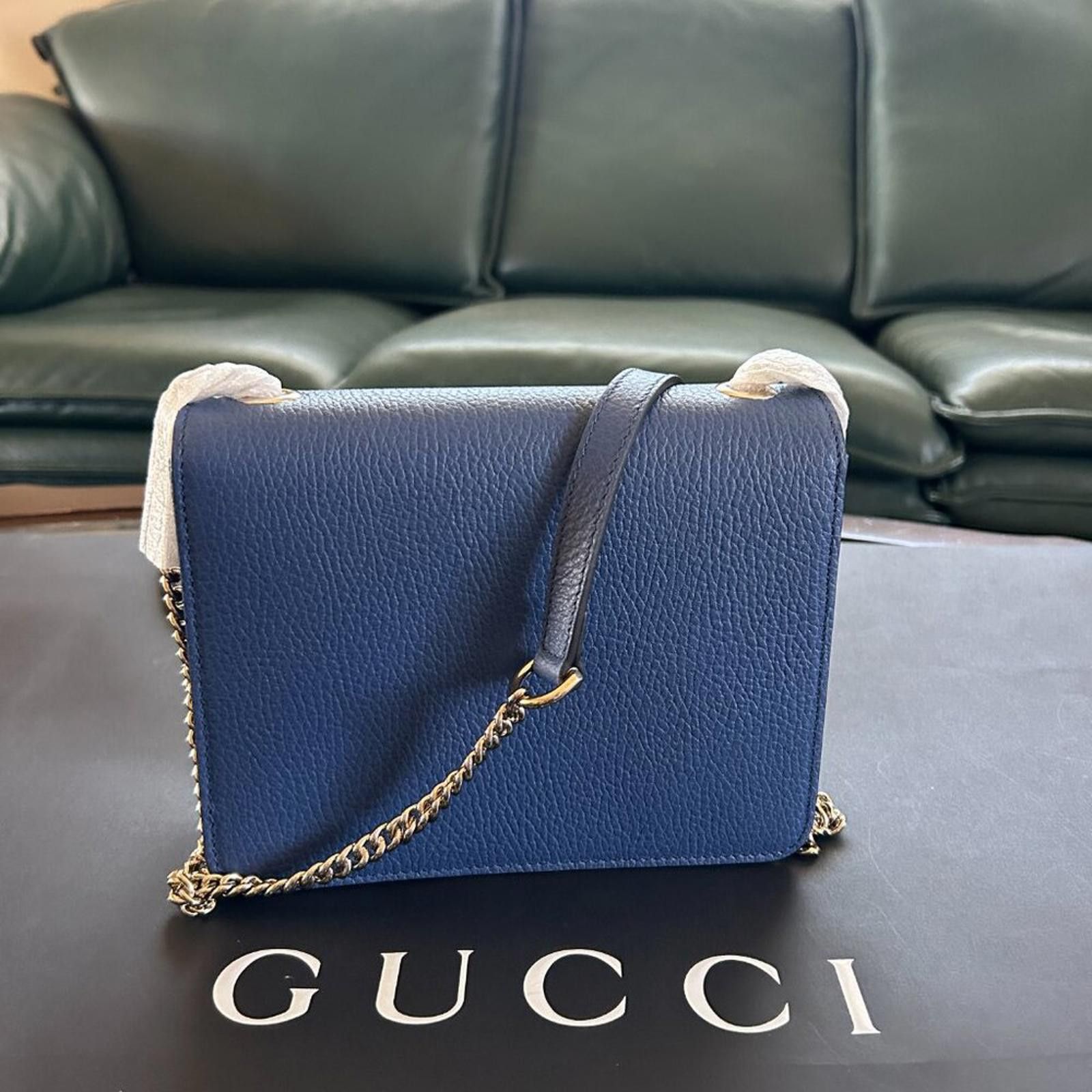 Gucci NWT GUCCI Interlocking GG Leather Crossbody Bag blue 510304 Size ONE SIZE - 2 Thumbnail