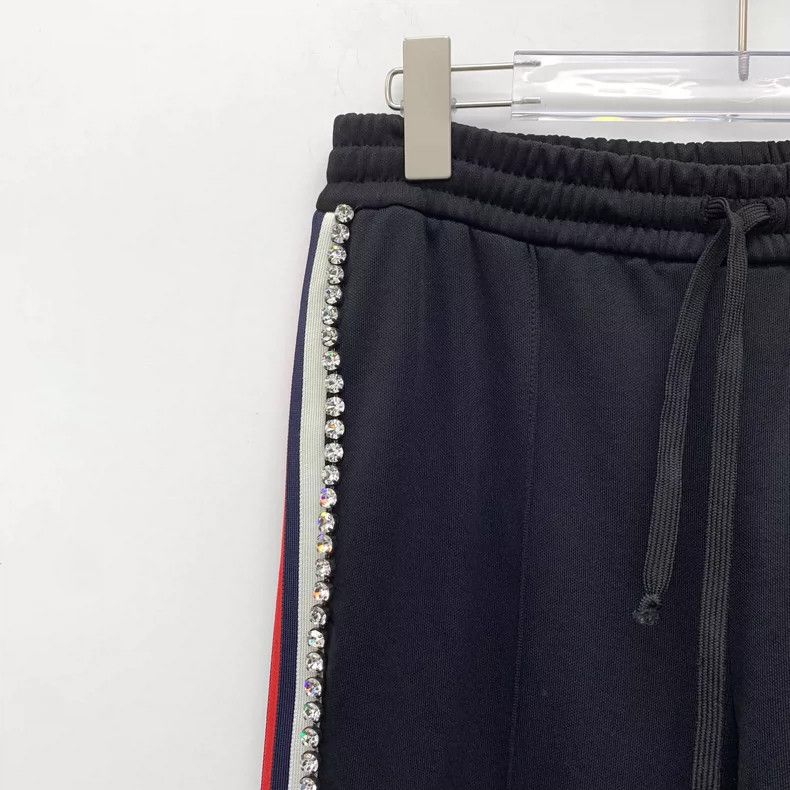 Gucci Gucci Size S Black side striped diamond drawstring casual Size US 29 - 3 Thumbnail