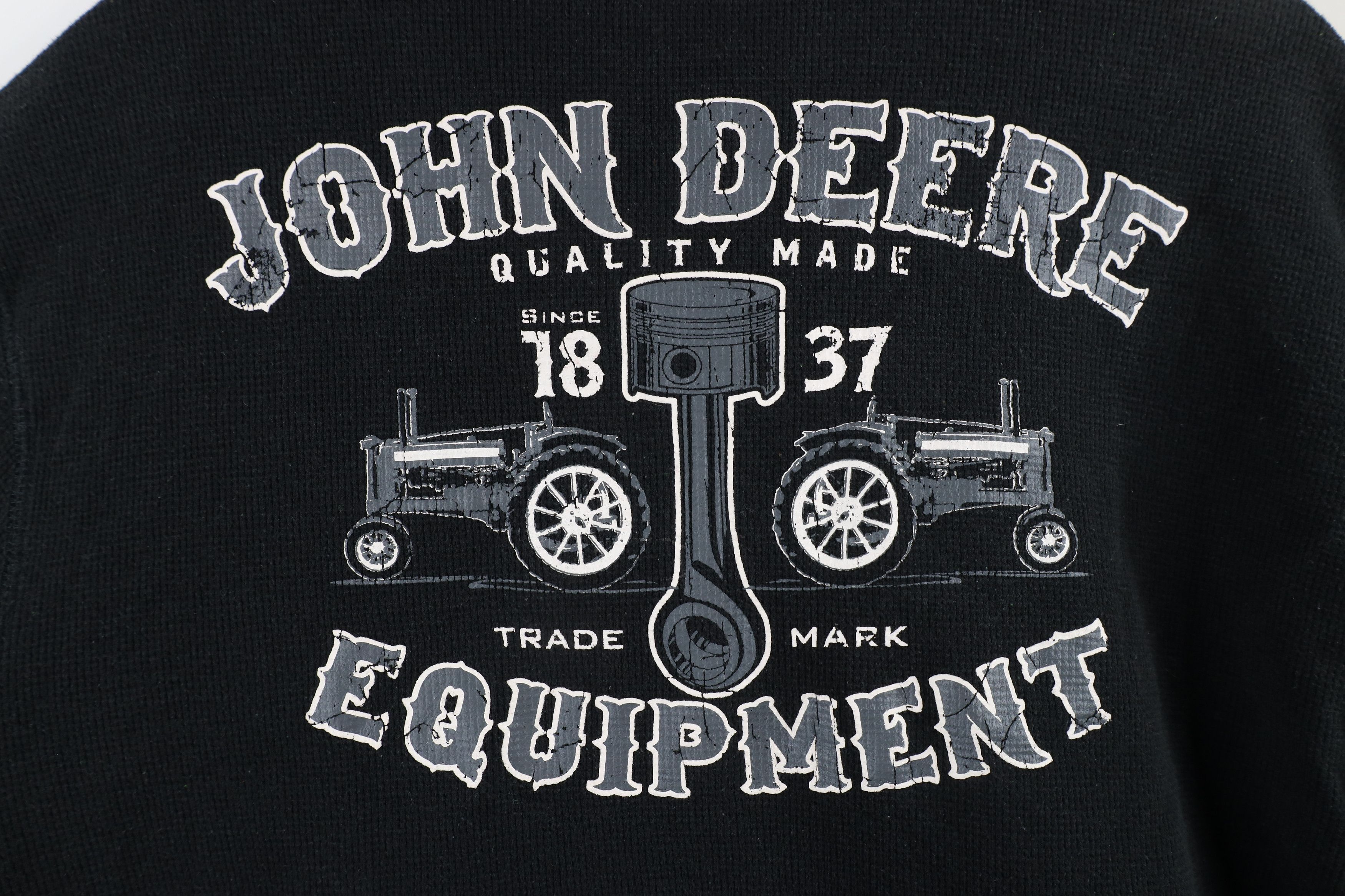 John Deere × Vintage Vintage John Deere Out Thermal Waffle Knit T-Shirt Black Size US L / EU 52-54 / 3 - 12 Thumbnail