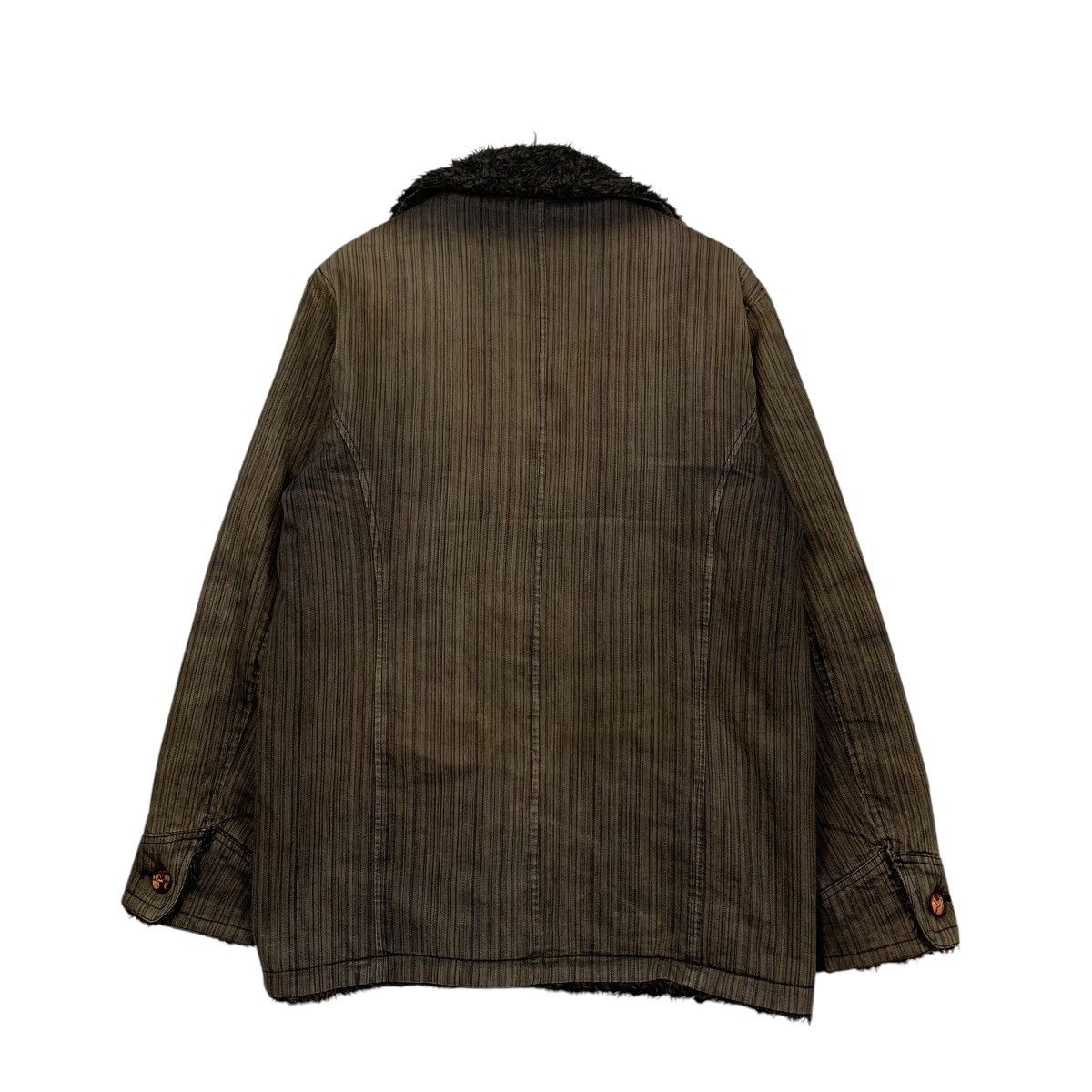 Vintage RESHAM Hard Cotton Striped Sherpa Lined Jacket #2872-C130 Size US M / EU 48-50 / 2 - 18 Thumbnail