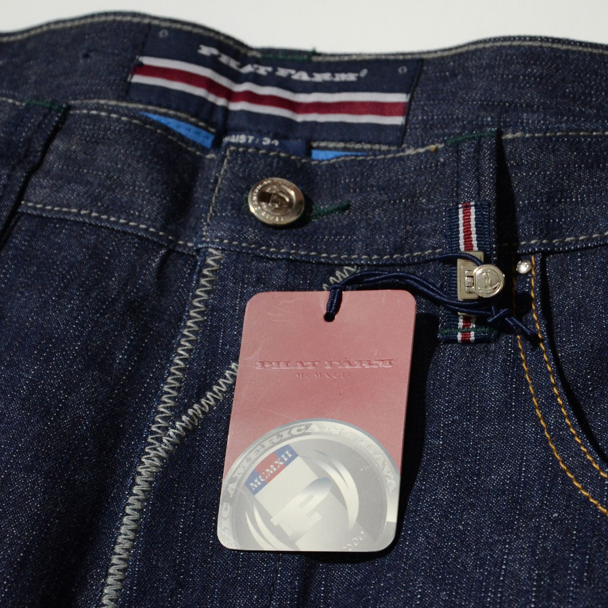 Phat Farm PF Jorts Raw Denim Rare Design 90s Hiphop Streetwear Size US 34 / EU 50 - 5 Thumbnail