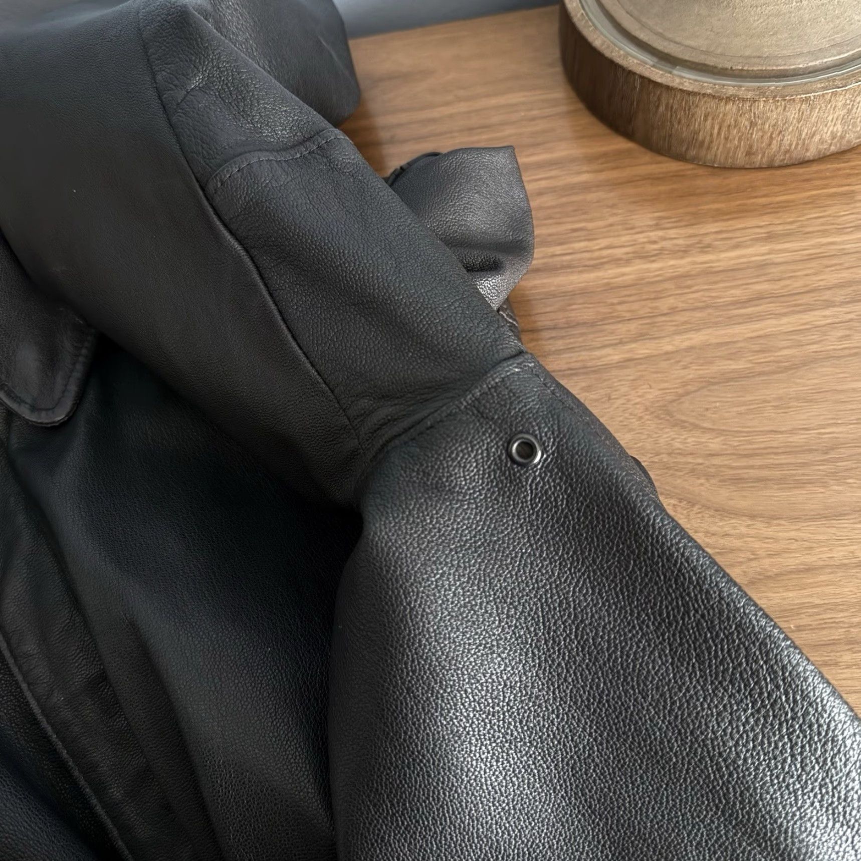 Vintage VINTAGE LL Bean Goatskin Leather Bomber A-2 Flight Jacket Mens 40 Tall Brown Zip Pockets Wool Ribbed Knit 100% Leather USA Made 90s Size US XXS / EU 40 - 3 Thumbnail