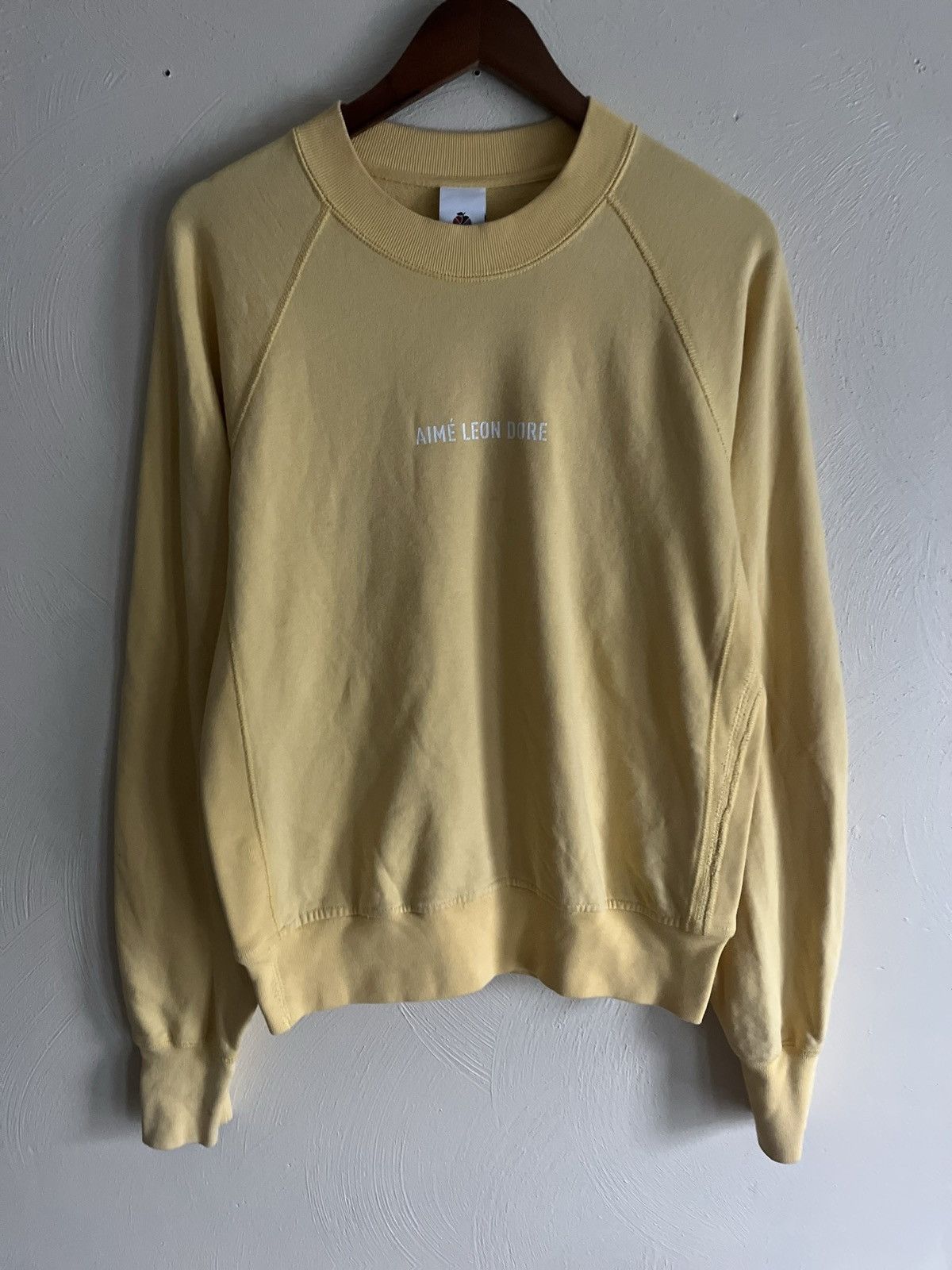 Aime Leon Dore Aime Leon Dore Yellow Crewneck Sweatshirt L | Grailed