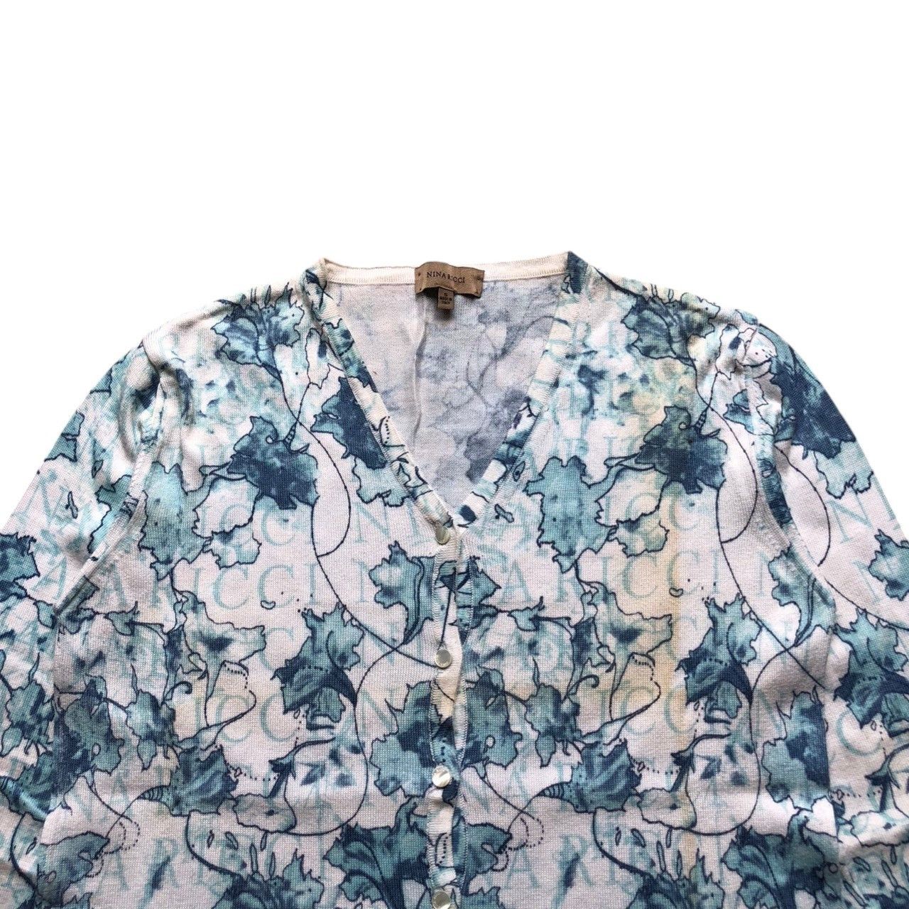 Nina Ricci × Vintage Vintage Nina Ricci Full Print Cardigans Button Ups Size S / US 4 / IT 40 - 3 Thumbnail