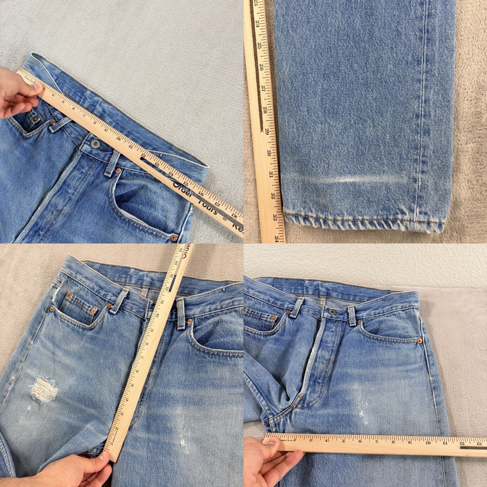 Levi's Vintage Levi'S 501 Men Blue Denim Button Fly 31x33 - USA Size US 31 - 8 Thumbnail