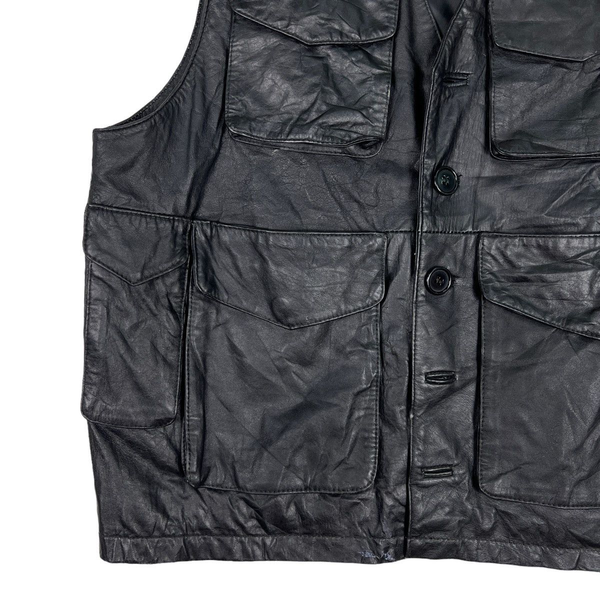 Designer 🔥 G. GAGLIANO CARGO LEATHER TANK TOP VEST Size US L / EU 52-54 / 3 - 4 Thumbnail