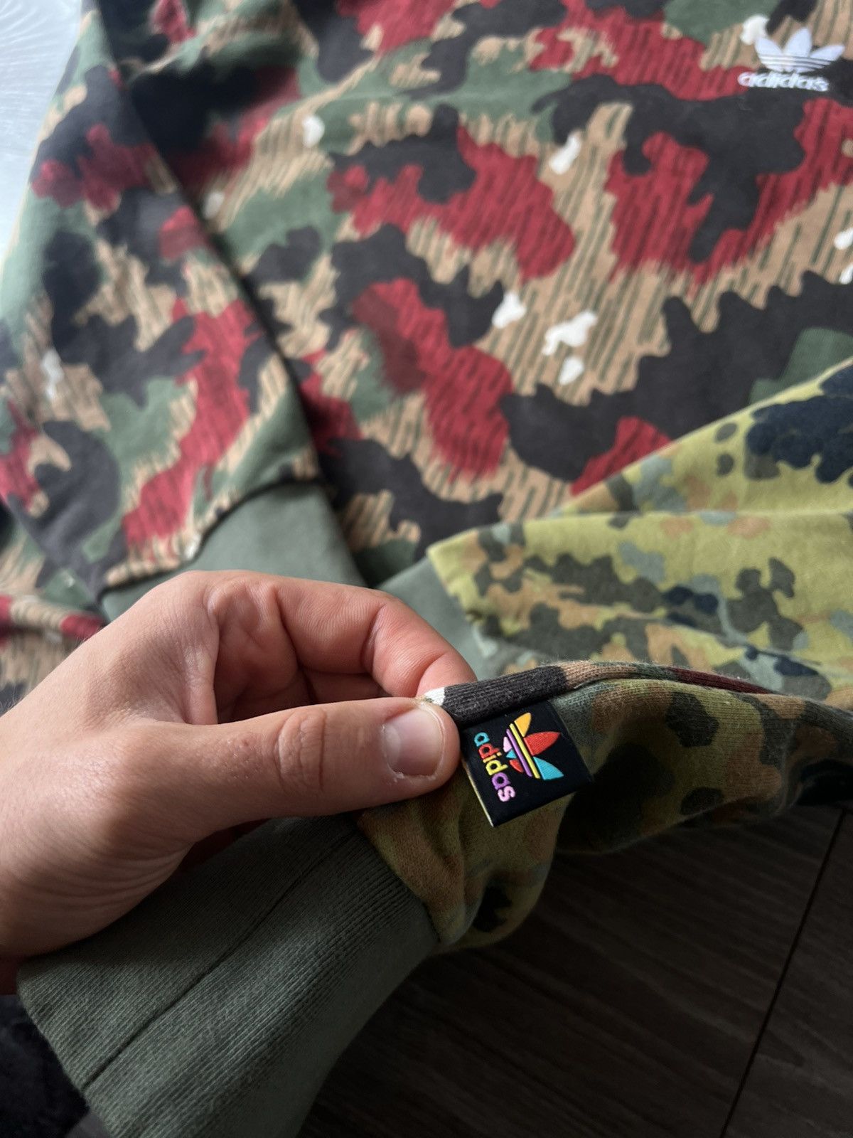 Adidas × Designer × Pharrell ‼️Archival Adidas x Pharrell Williams Hu Knit Camo Sweatshirt Size US M / EU 48-50 / 2 - 18 Thumbnail