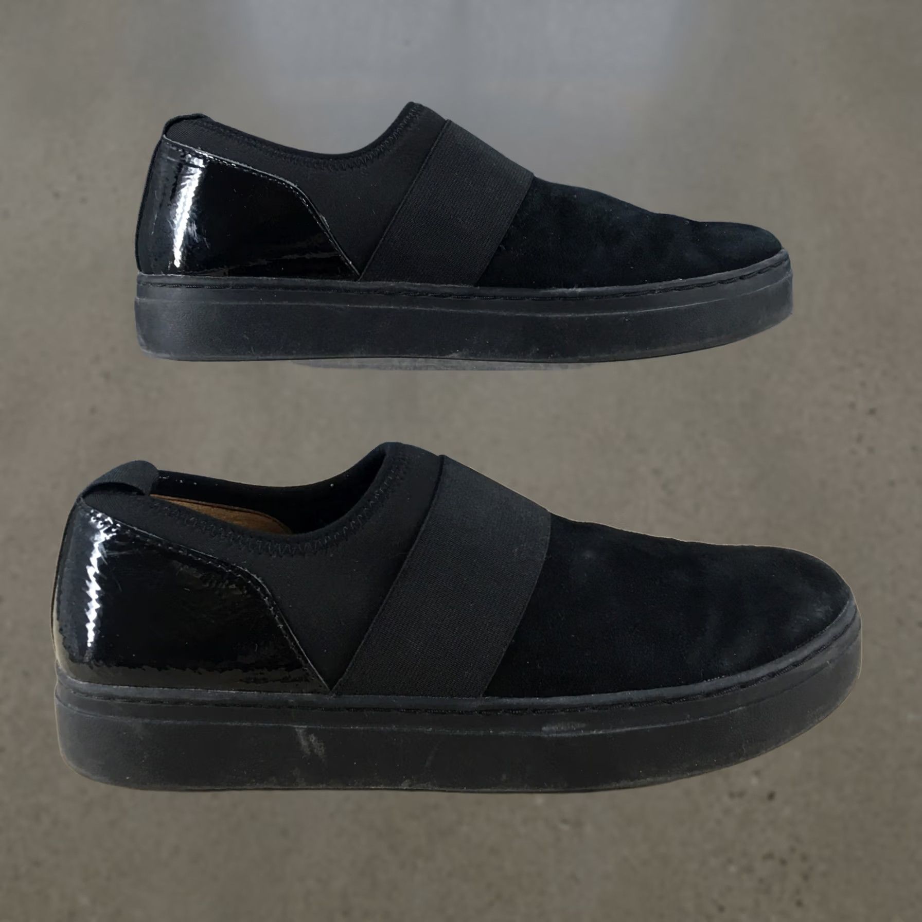 Naturalizer Naturalizer Cassey Shoes Womens 8 Wide Slip On Flats Black Leather Casual Suede Low Top Flat Heel Walking Size M / US 6-8 / IT 42-44 - 1 Thumbnail