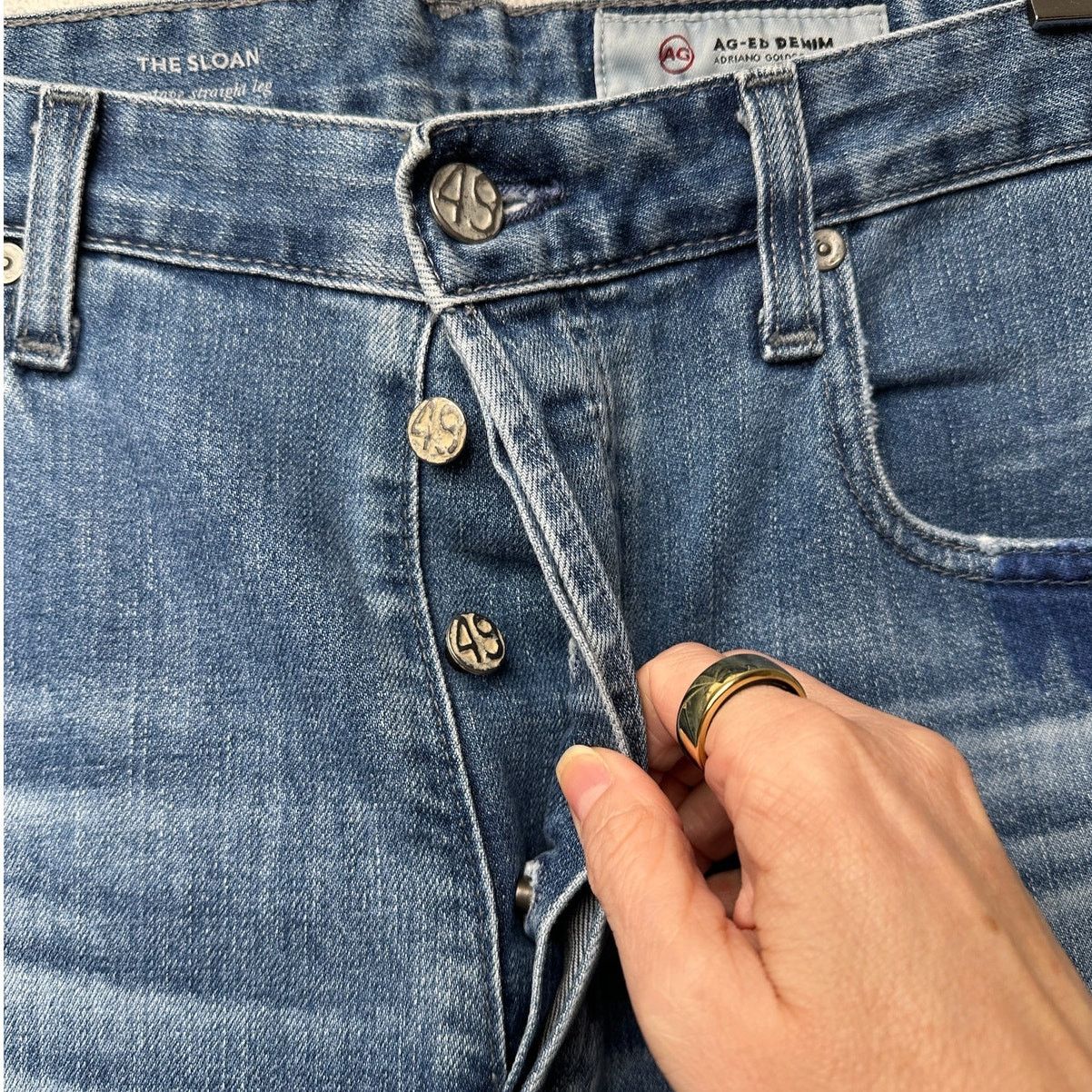 AG Adriano Goldschmied AG The Sloan Jeans Medium Wash Women US 29 Straight Leg Size 29" - 6 Thumbnail