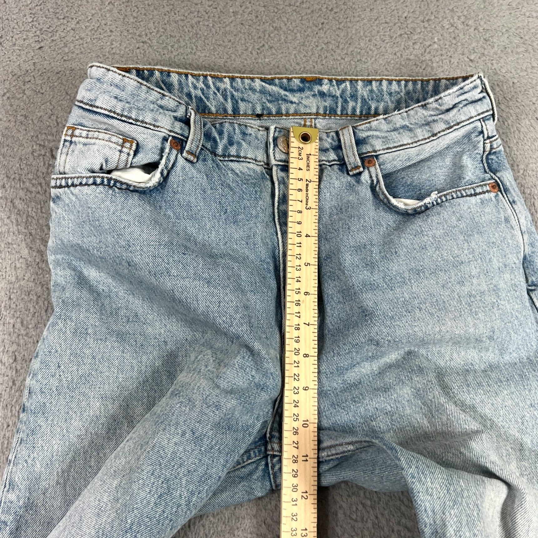 Vintage Monki Jeans Women's 30 Light Wash Blue Denim 5-Pocket Straight Regular Size 30 Womens Size 30" / US 8 / IT 44 - 5 Thumbnail