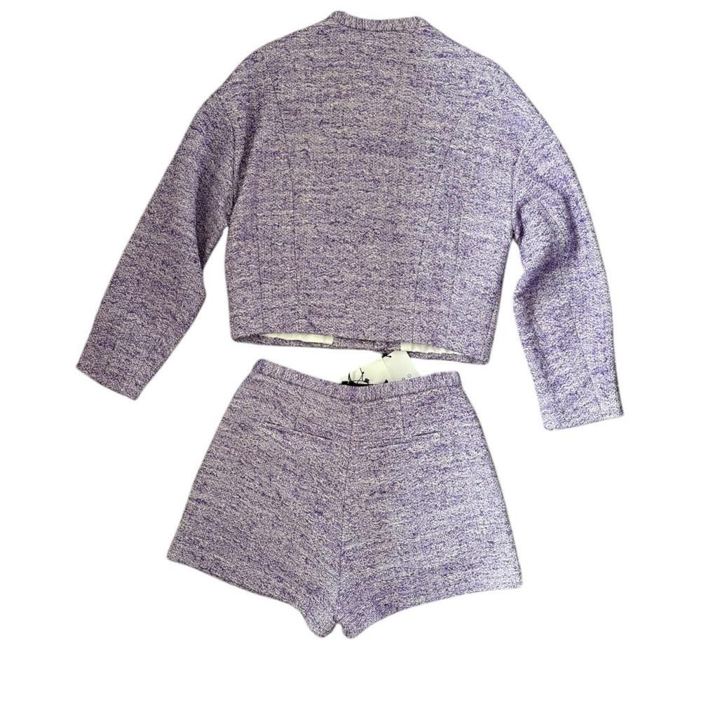 Iro New IRO Paris Najo Tweed Shorts in Purple/Silver Size 28" / US 6 / IT 42 - 10 Thumbnail