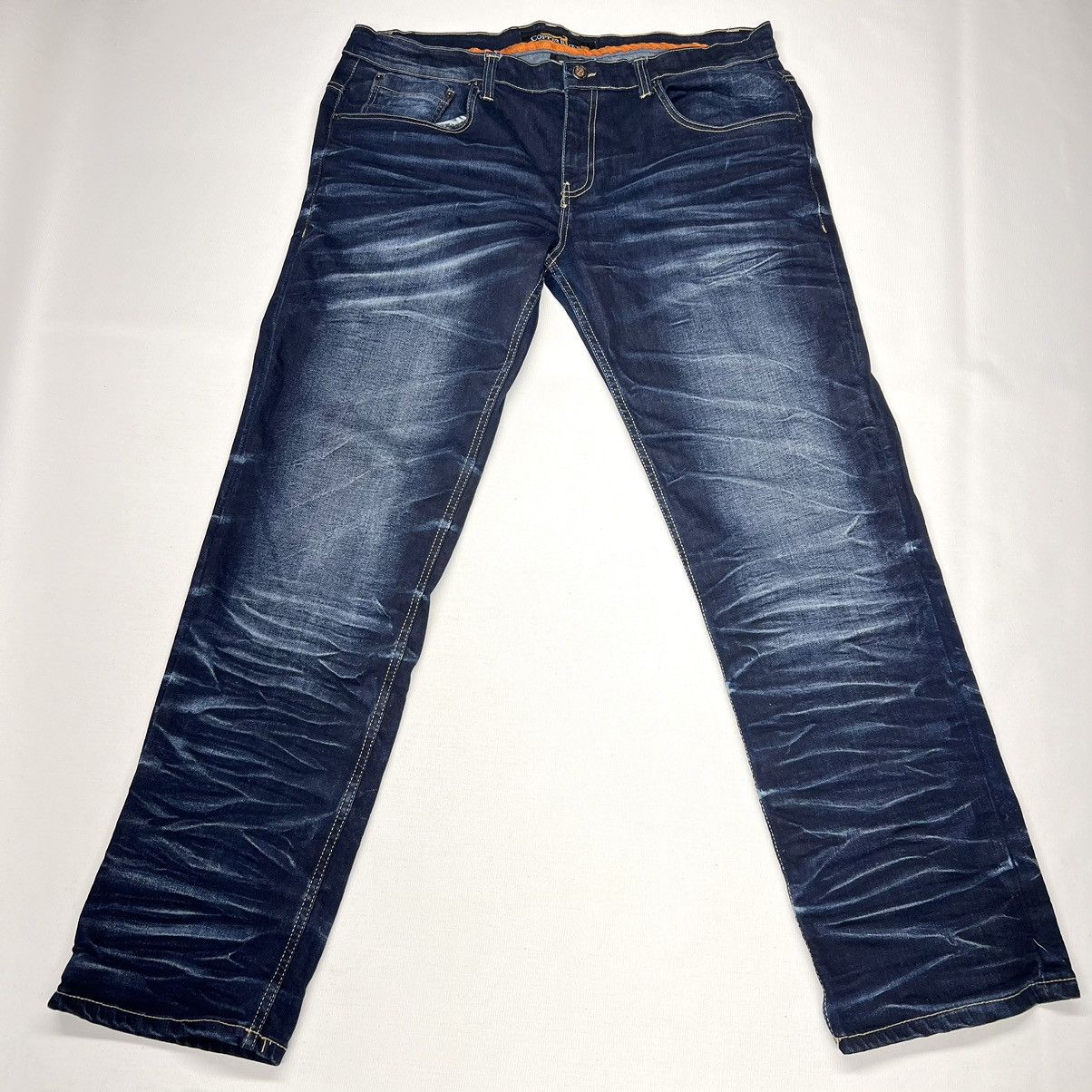 Vintage Copper Rivet Jeans Blue Denim Straight Y2K Hip Hop Baggy Size US 38 / EU 54 - 1 Thumbnail