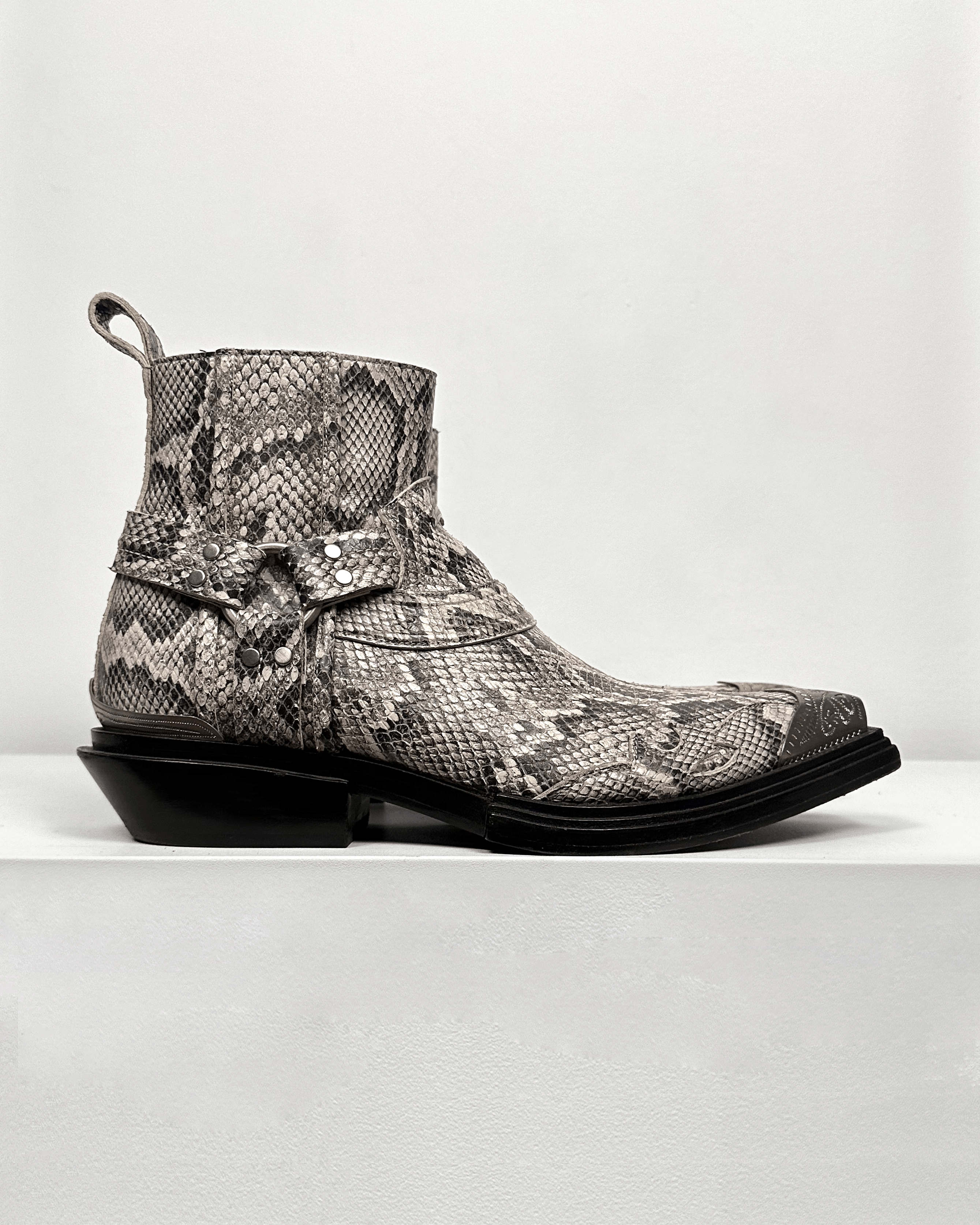 Balenciaga Balenciaga Santiag Snakeskin Metal Toe Harness Cowboy Boots Size US 10 / EU 43 - 3 Thumbnail