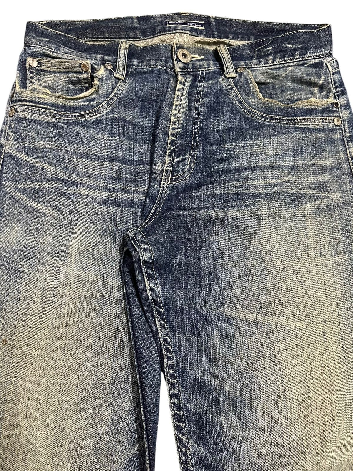 Denime Vintage Japanese Brand Blue Bleached Style Distress Jeans Size US 32 / EU 48 - 4 Thumbnail
