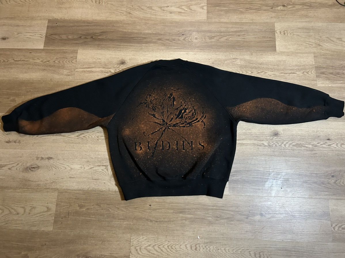 Other BUDHIS Hand-Distressed Black Crewneck – Botanical Bleach Dye Size US M / EU 48-50 / 2 - 5 Thumbnail