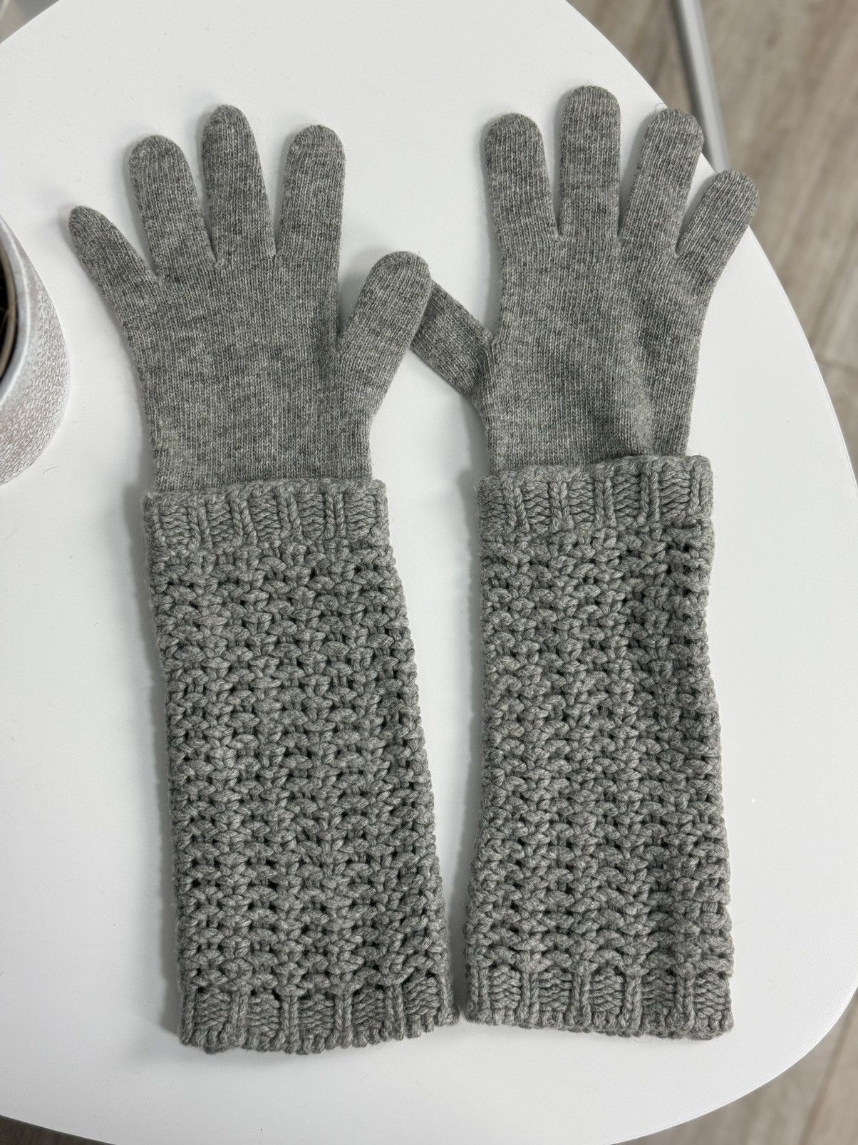 Moncler Moncler Knit Gloves Cashmere / Wool Gray Ledies Size ONE SIZE - 11 Thumbnail