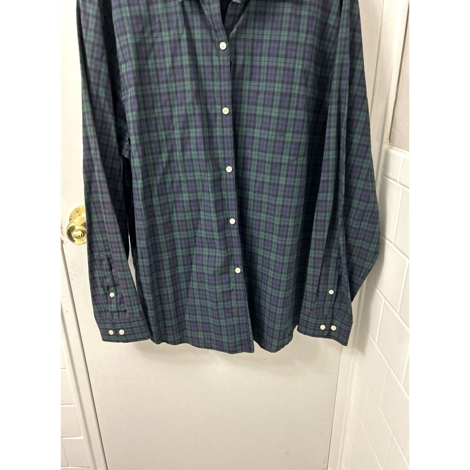 Ralph Lauren Lauren Ralph Lauren Shirt Mens XL Green Purple Plaid Button-Down Long Sleeve Oxford Casual Workwear Size US XL / EU 56 / 4 - 3 Thumbnail