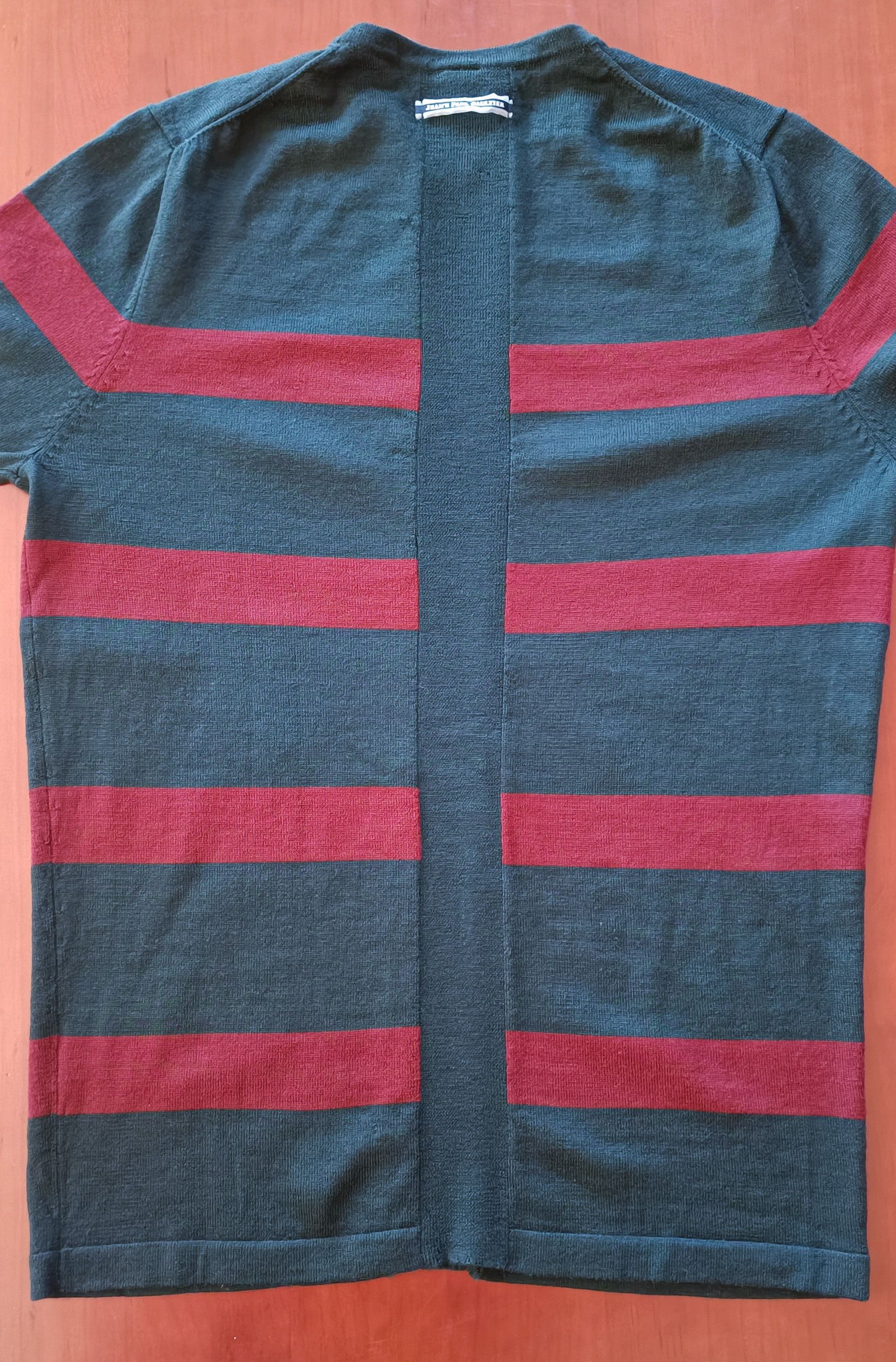 Jean Paul Gaultier Wool knit sweater in dark gray with red stripes Size US M / EU 48-50 / 2 - 20 Thumbnail