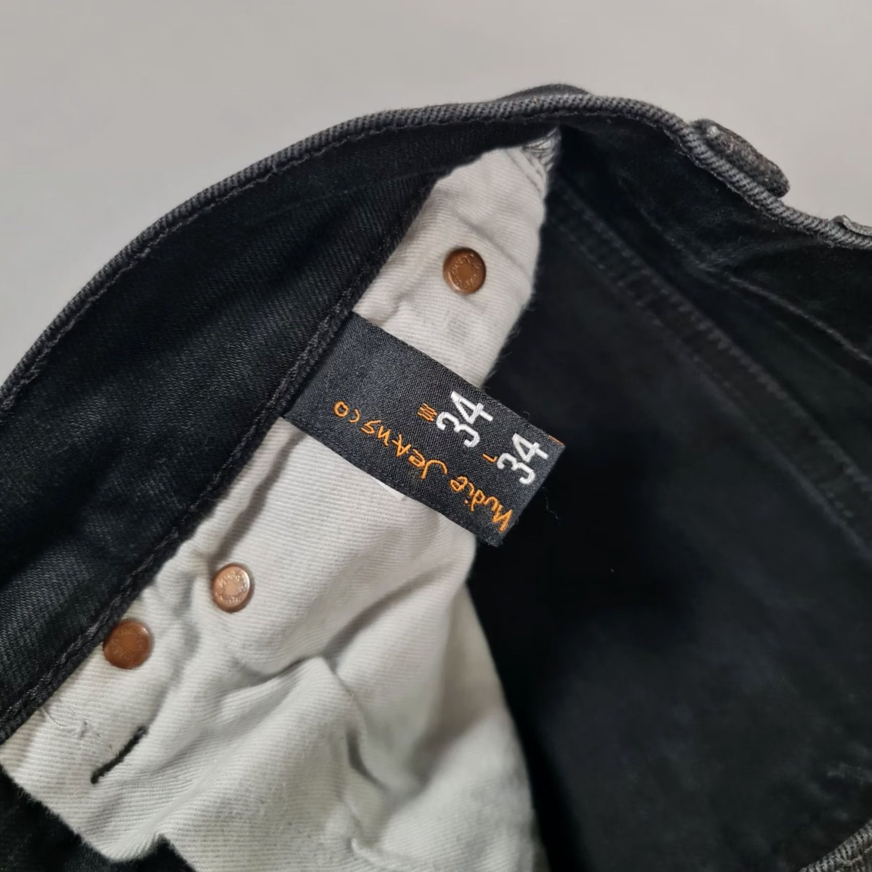 Denime Nudie Mens Jeans Black W34 L31 Lean Dean Tapered Stretch Denim - Slim Fit Size US 34 / EU 50 - 4 Thumbnail