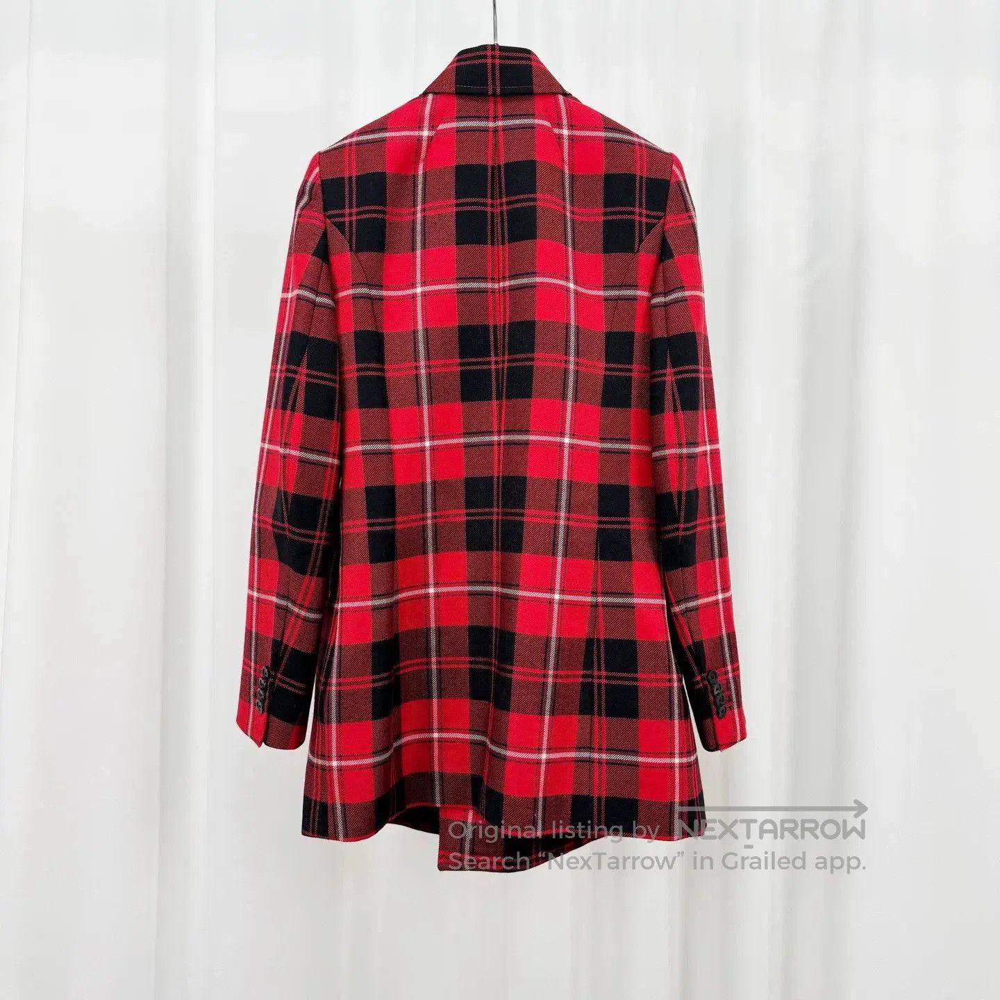 Balenciaga Balenciaga Black Red Plaid Wool Blazer. Size US S / EU 44-46 / 1 - 2 Thumbnail