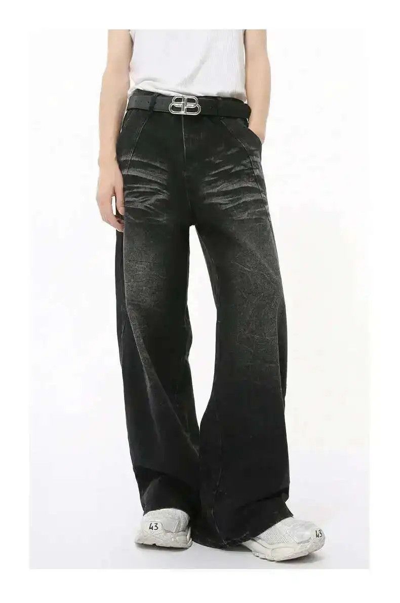 Japanese Brand Wide Leg Baggy Stone Washed Jeans Denim Size US 30 / EU 46 - 6 Thumbnail