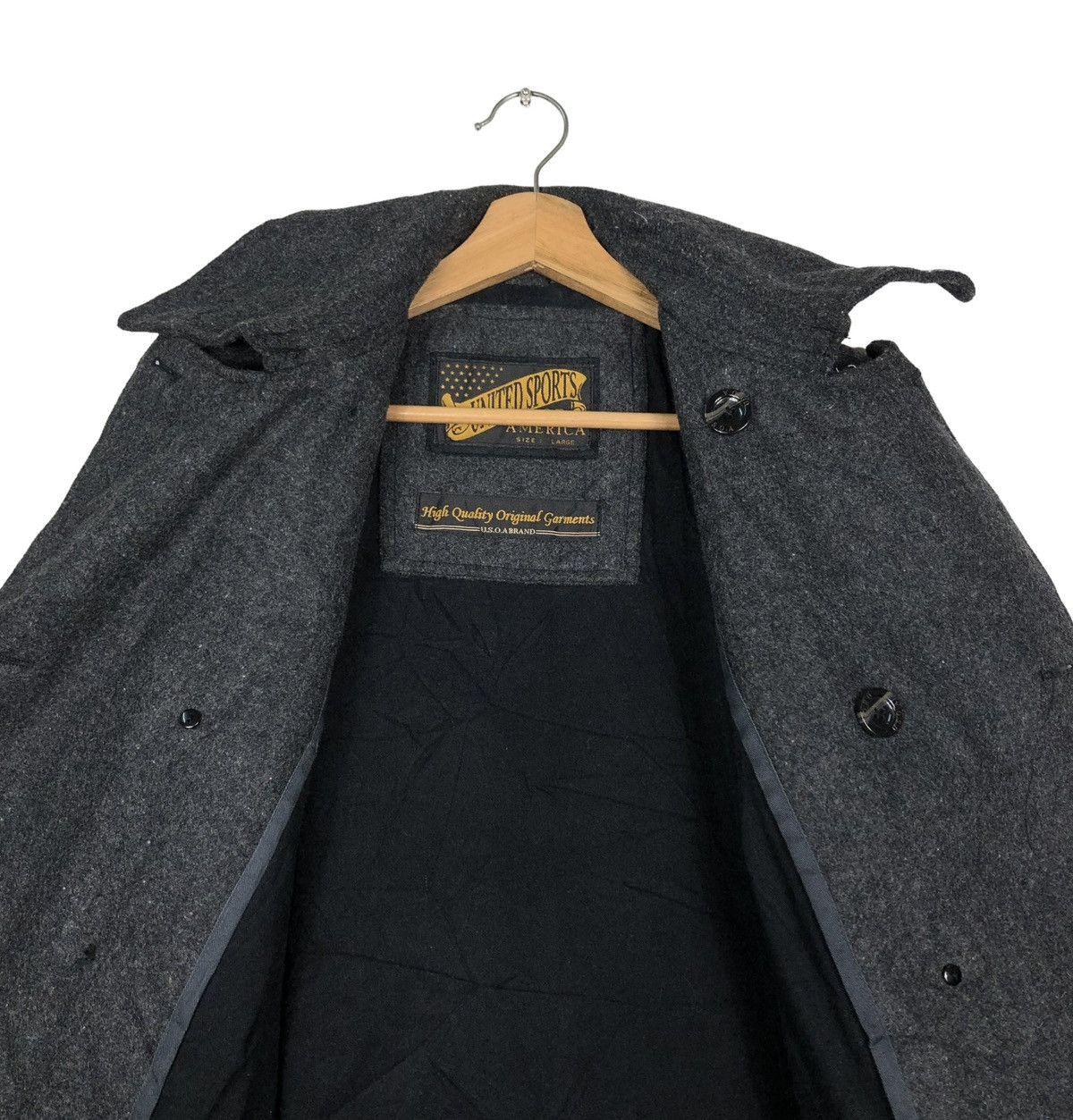Japanese Brand 🔥VINTAGE BIKER JACKET WOOL DOUBLE COLLAR UNITED SPORTS UNION Size US L / EU 52-54 / 3 - 14 Thumbnail