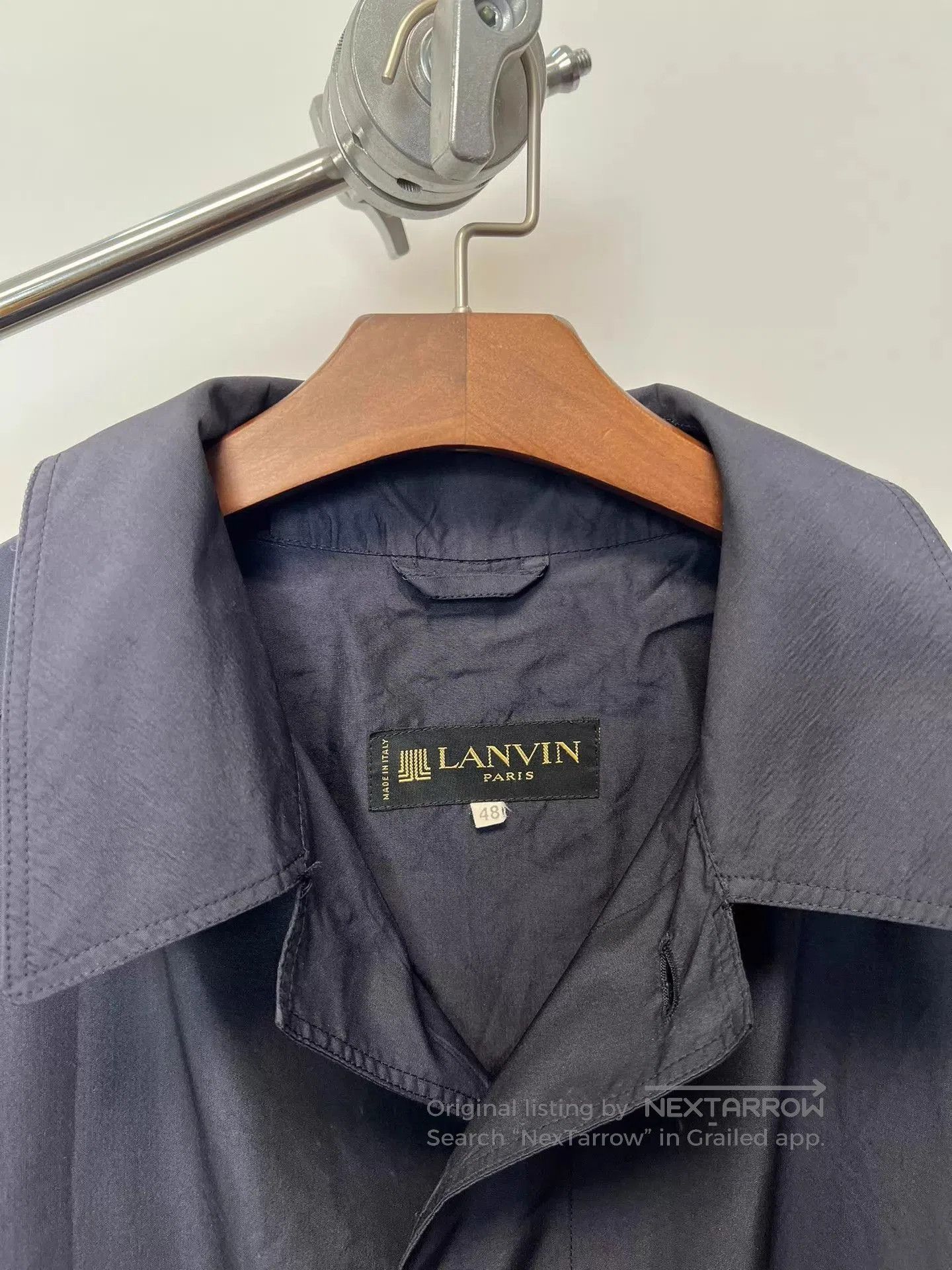 Lanvin Black Long Coat with High Collar and Pockets. Size US M / EU 48-50 / 2 - 4 Thumbnail