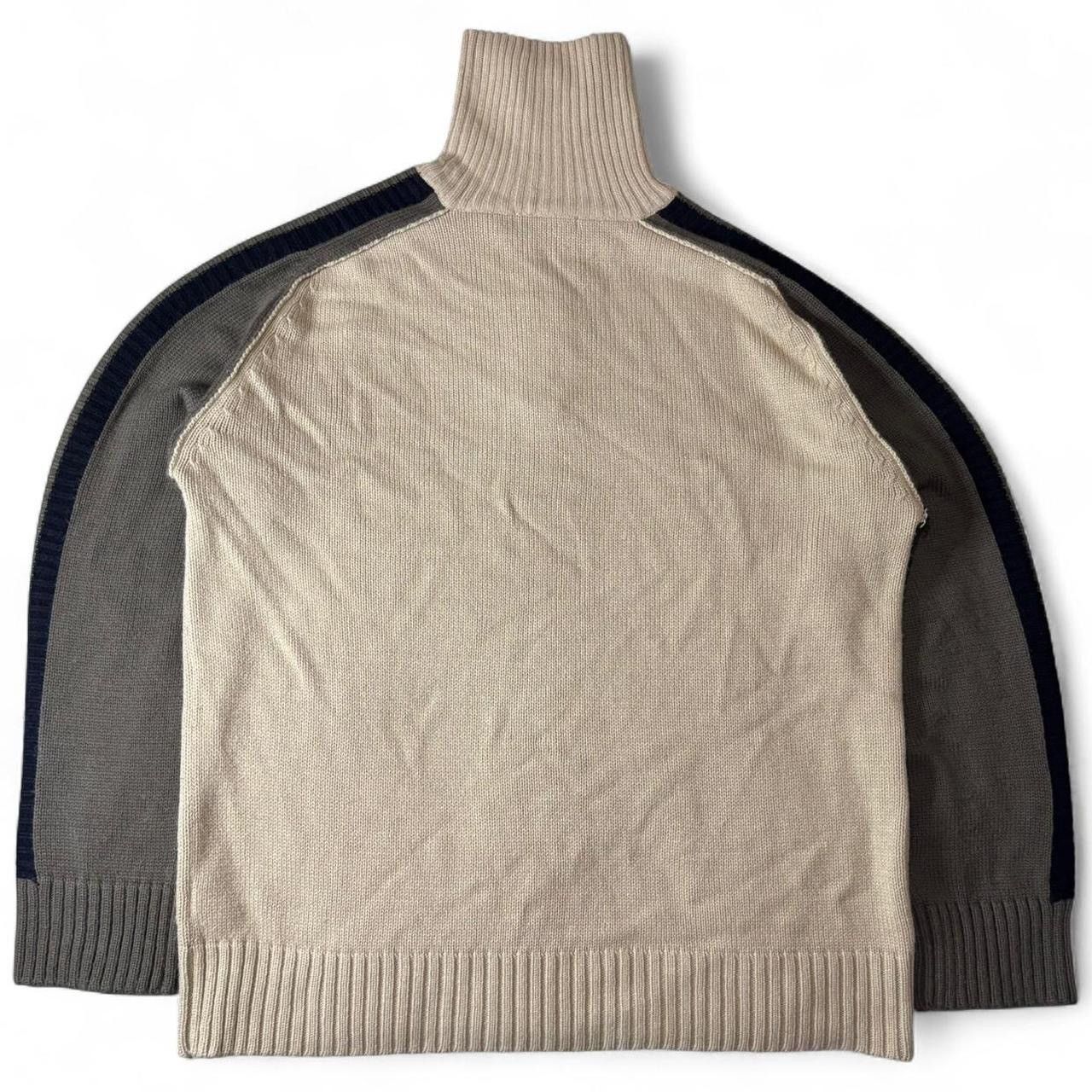 Vintage Vintage Y2K Beige Quarter Zip Turtleneck Knit Sweater - XL Size US XL / EU 56 / 4 - 6 Thumbnail