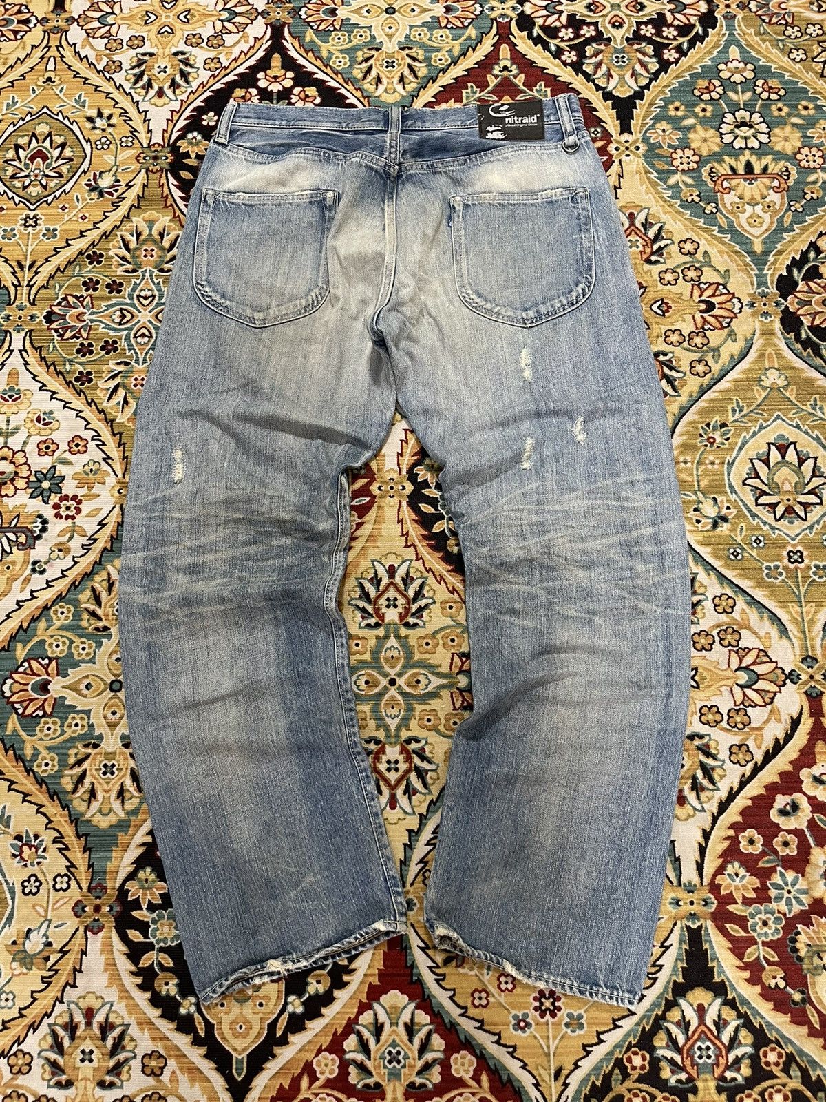 Nitraid Nitraid Destroyed Ripped Baggy Distressed Vintage Jeans Size US 35 - 8 Thumbnail