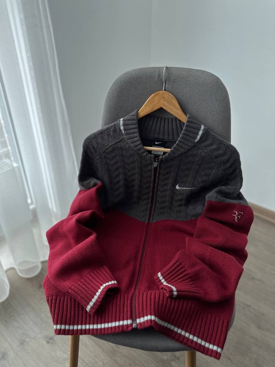 Nike × Vintage Vintage Nike Premier Roger Federer Team Red Sweater Size US S / EU 44-46 / 1 - 8 Thumbnail