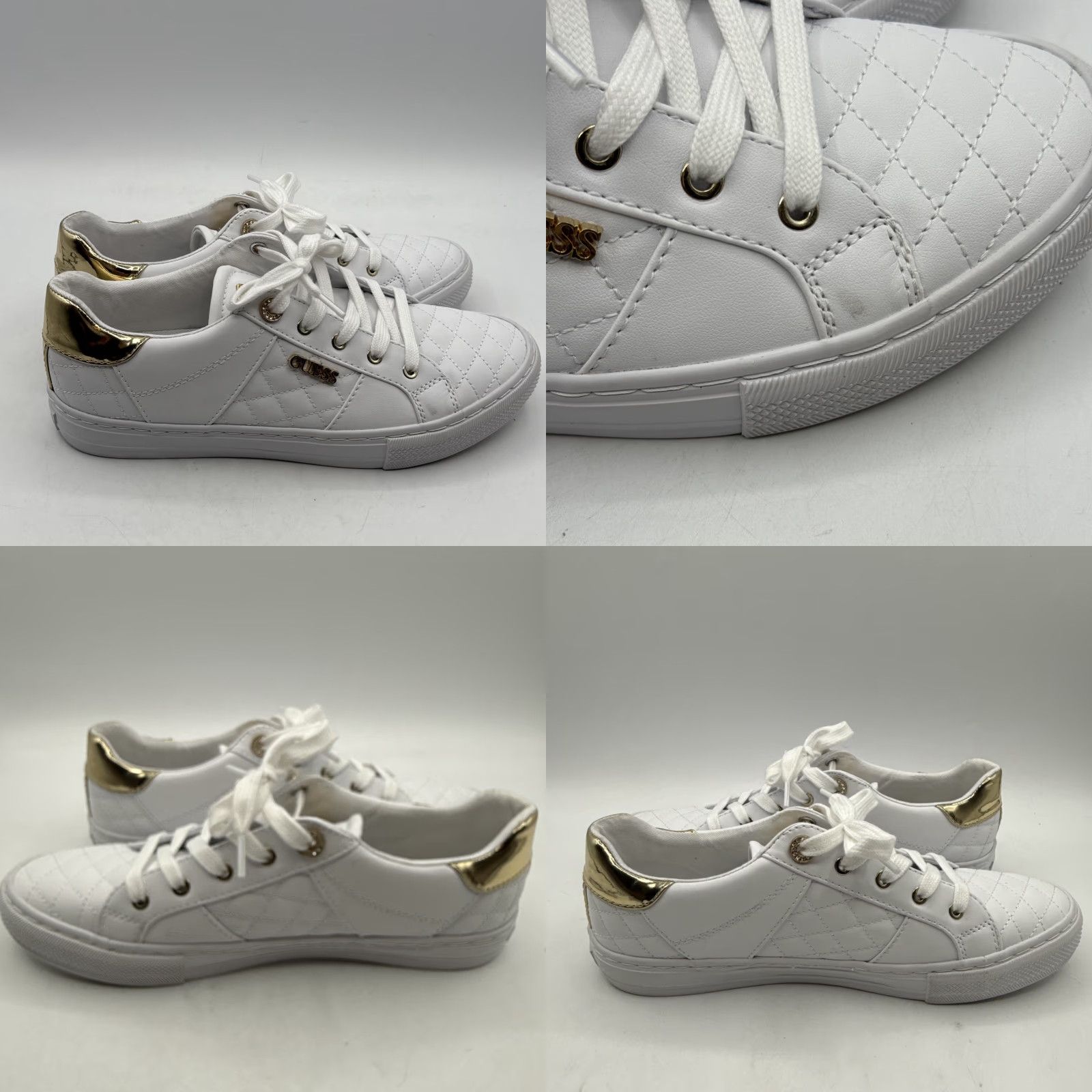 Guess GUESS Women's Loven Casual Lace-Up Sneakers, White, Size 9M Gold Rhinestones - Casual Sneakers Women 9M White Rhinestones GUESS Loven Size US 9 / IT 39 - 8 Thumbnail