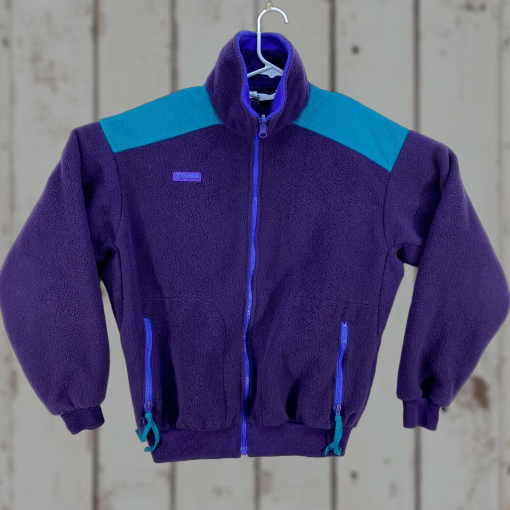 Vintage VINTAGE Columbia Heavy Thick Fleece Jacket Purple Teal Mens Medium Radial Sleeve Jacket Mens M Purple Teal Columbia Fleece Jacket 90s Radial Sleeve Size US M / EU 48-50 / 2 - 1 Thumbnail