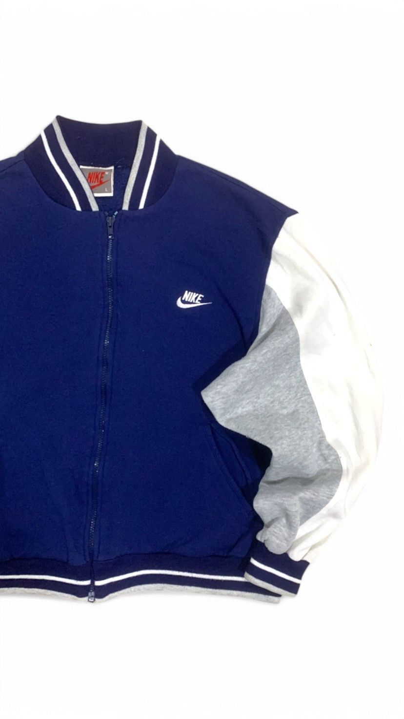 Nike × Vintage Vintage 90s Nike Bomber Varsity Jacket Zip Up Size US L / EU 52-54 / 3 - 4 Thumbnail