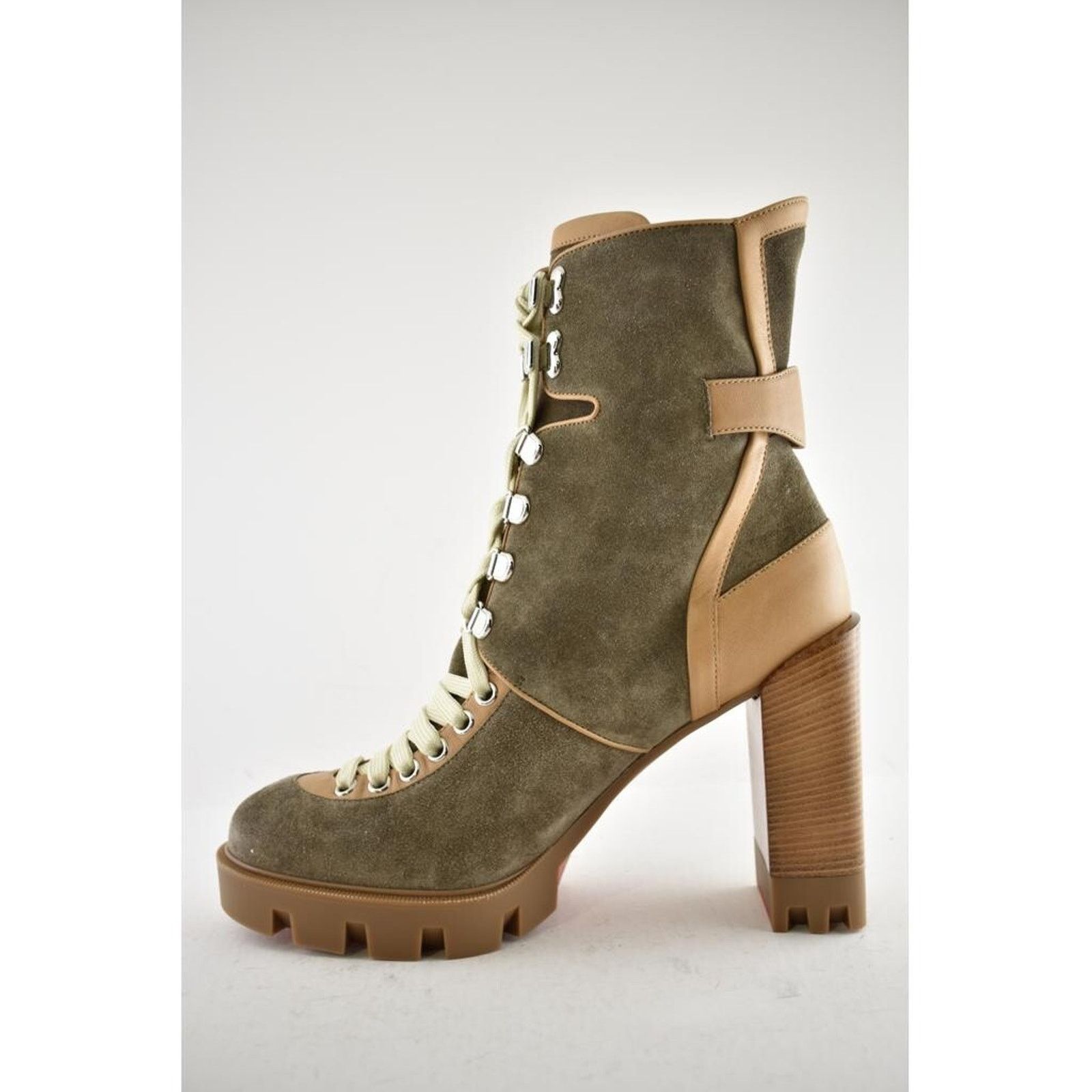 Christian Louboutin Christian Louboutin Macademia 100 Grey Suede Lace Up Size US 10 / IT 40 - 8 Thumbnail