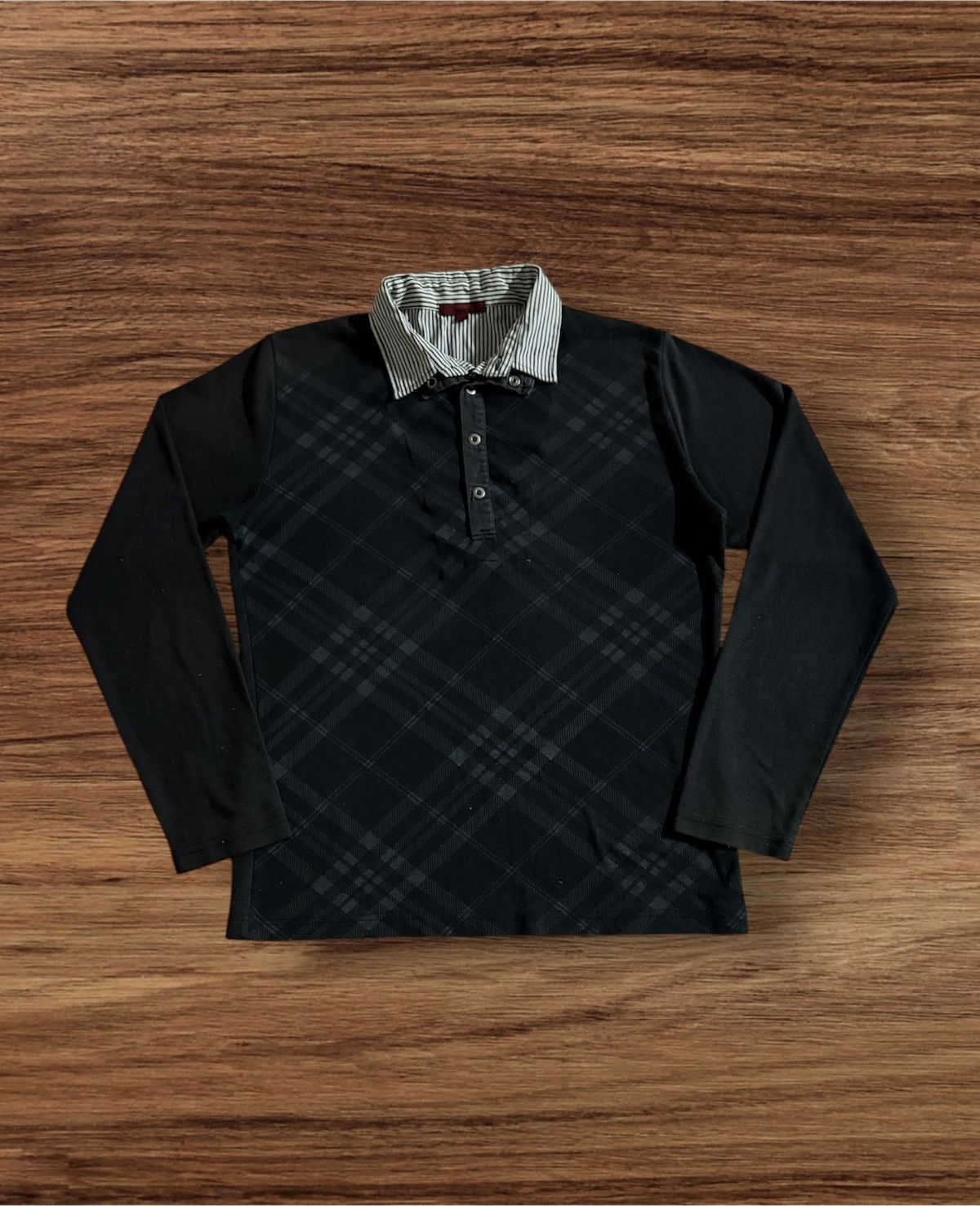 Japanese Brand Vintage Japanese Brand Double Layer Long Sleeve Tee Size US M / EU 48-50 / 2 - 1 Thumbnail