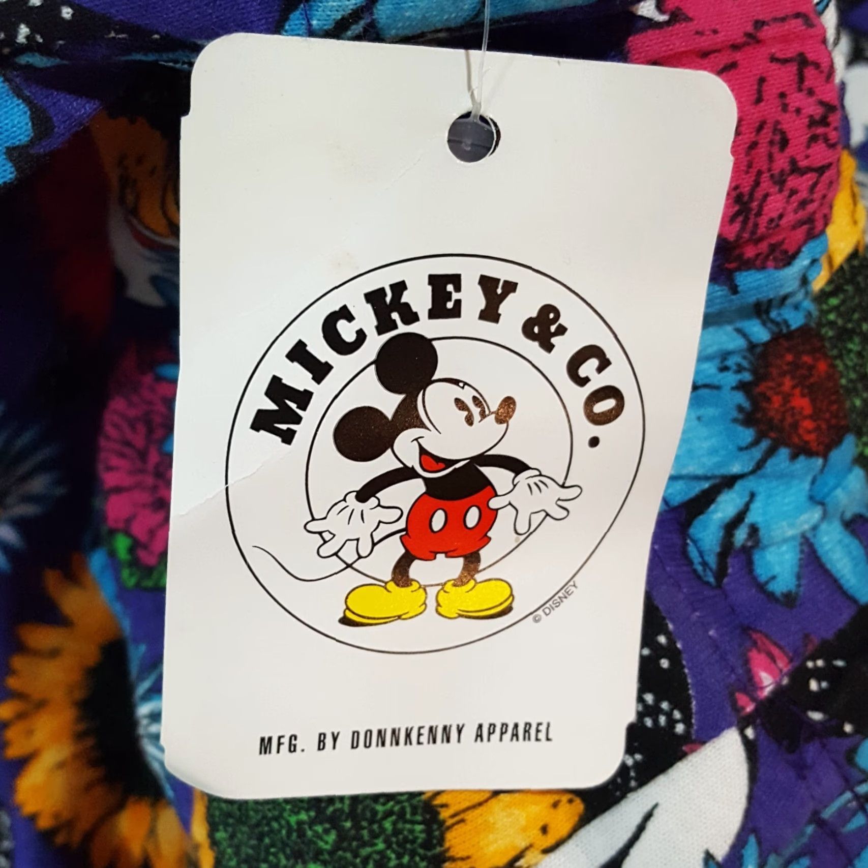 Mickey & Co. VINTAGE 90s Mickey Mouse Flower Print AOP Women's Size 34" Waist Leggings Pants Size 24" / US 00 / IT 34 - 4 Thumbnail