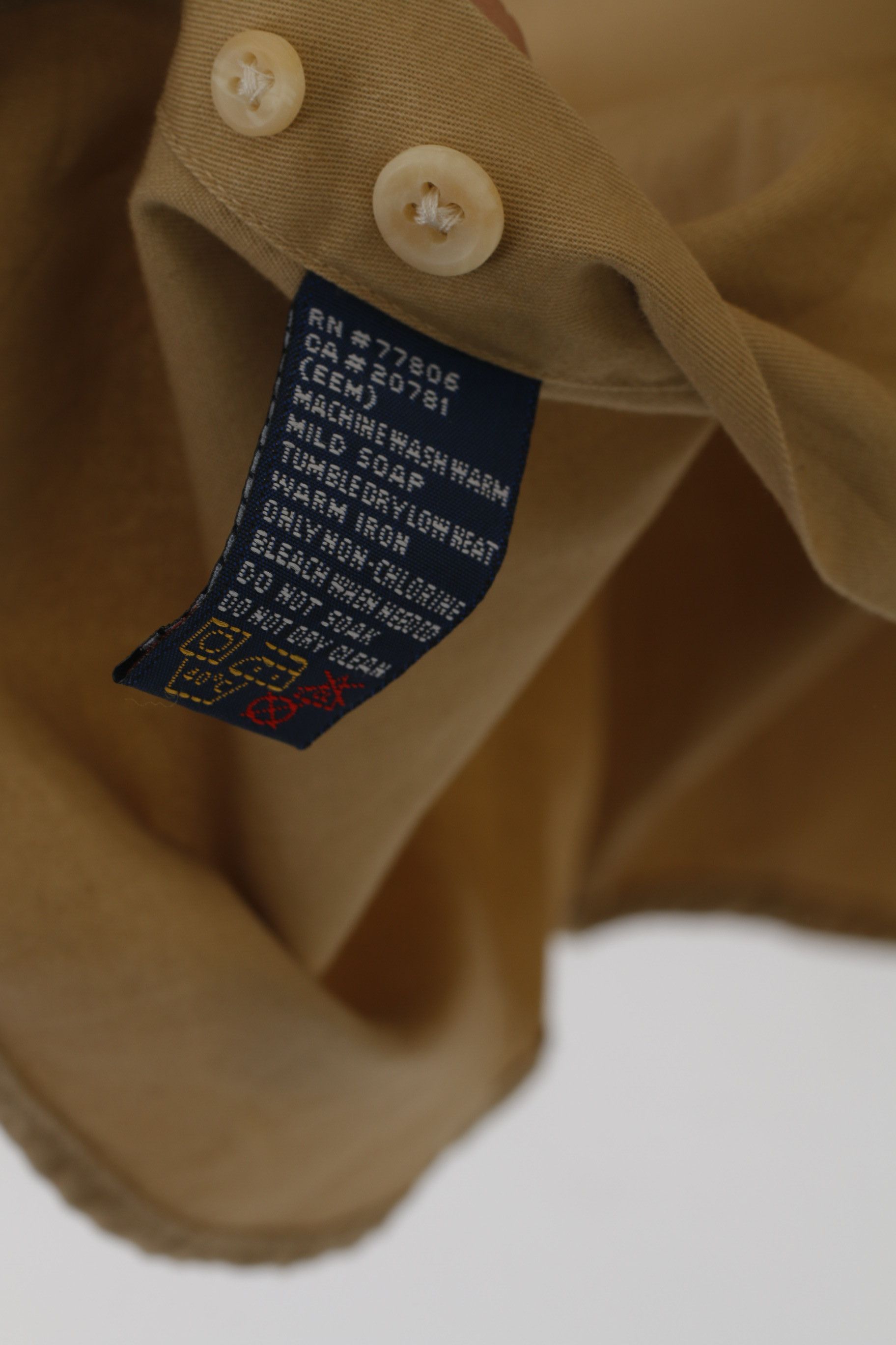Tommy Hilfiger Tommy Hilfiger Men L Casual Shirt Beige Cotton 9518 Size US L / EU 52-54 / 3 - 5 Thumbnail