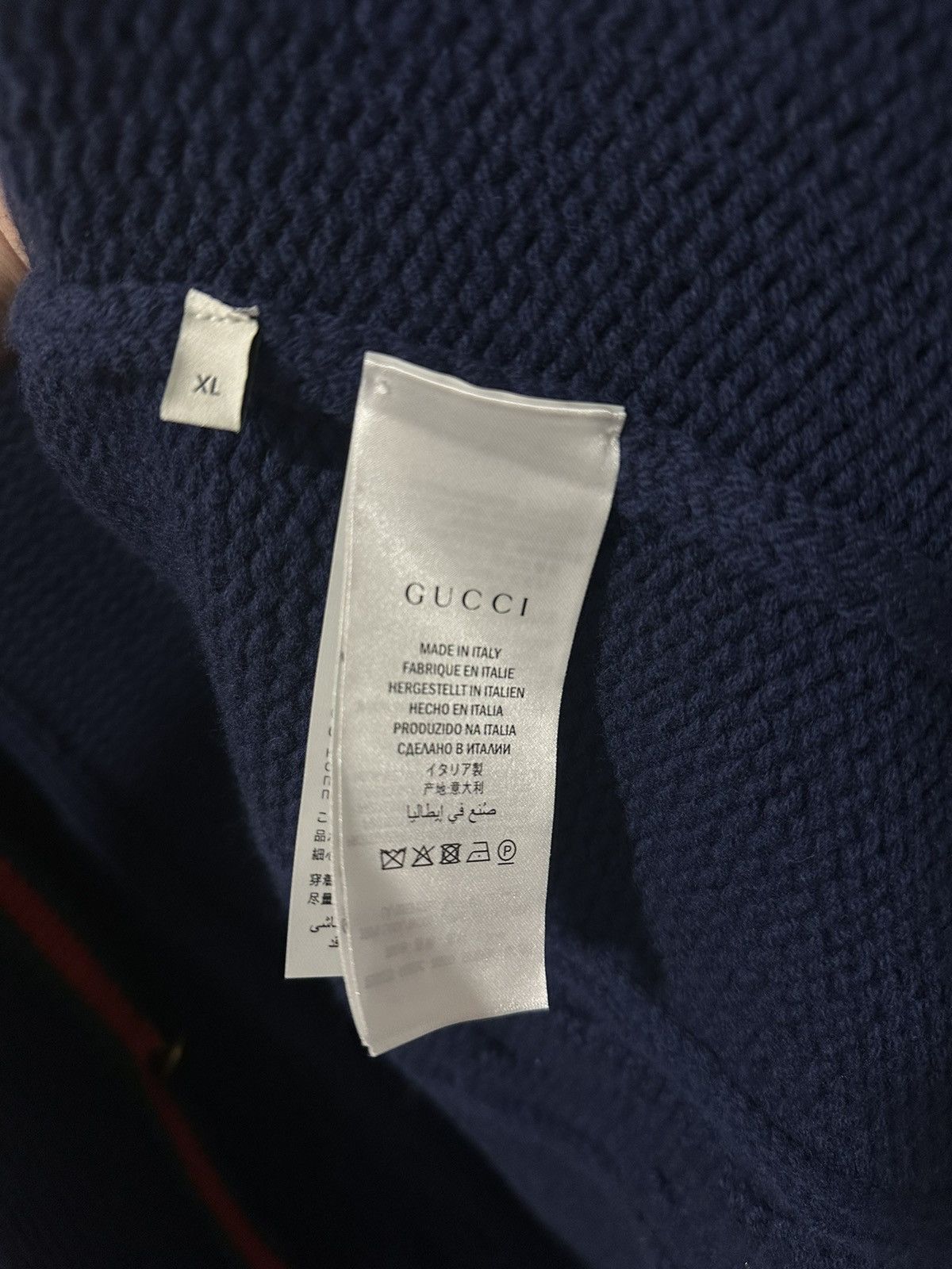 Gucci Gucci Navy Cable Knit Oversized Cardigan Sweater Size US XL / EU 56 / 4 - 7 Thumbnail