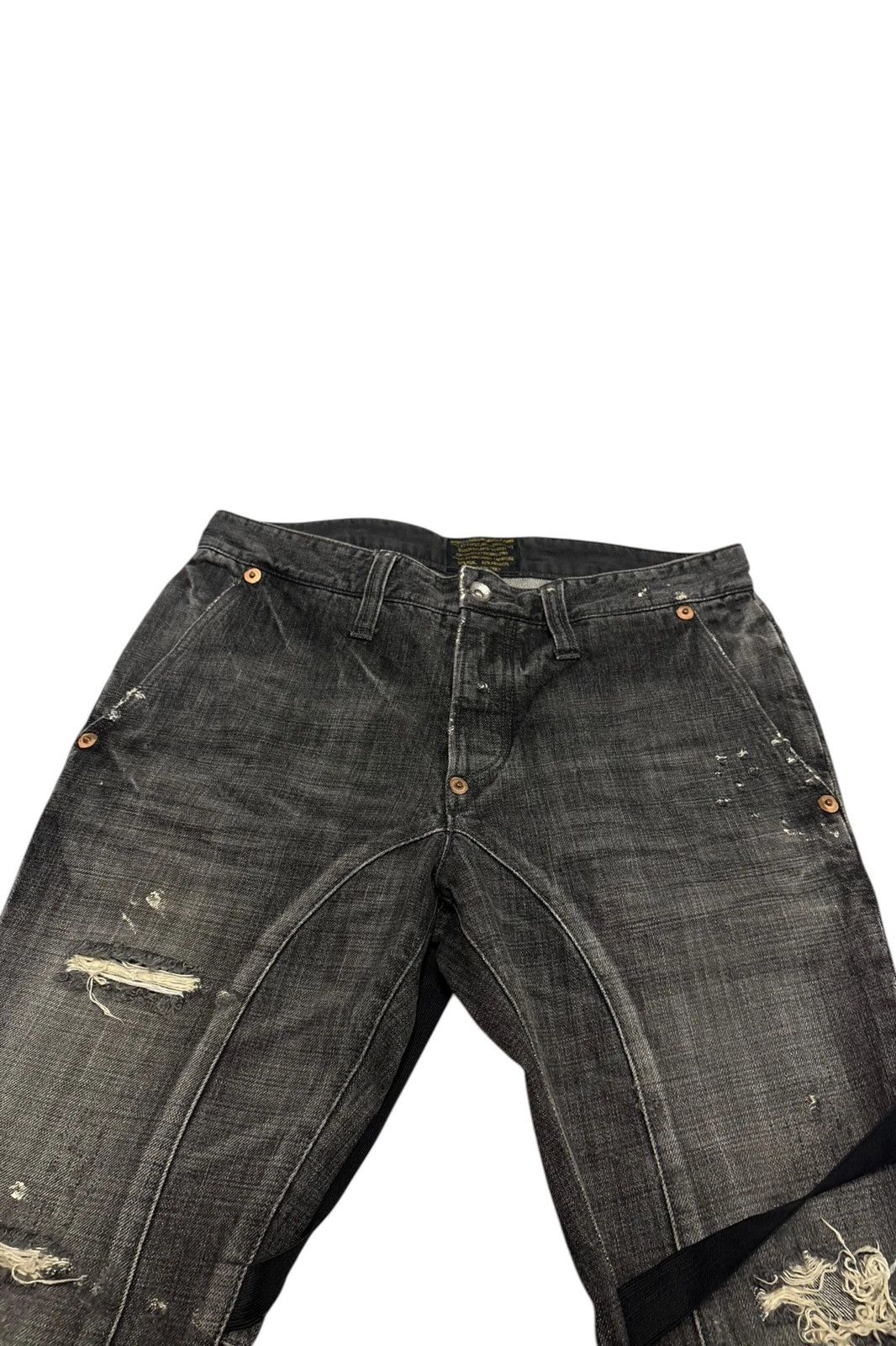 Izreel  Kazuhiro Takakura Izreel Kazuhiro Takakura grey bondage distressed denim jeans Size US 31 - 5 Thumbnail