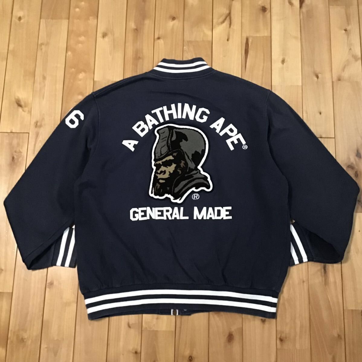 image of Bape General Sweat Varsity Jacket Navy A Bathing Ape Nigo, Men's (Size XL)