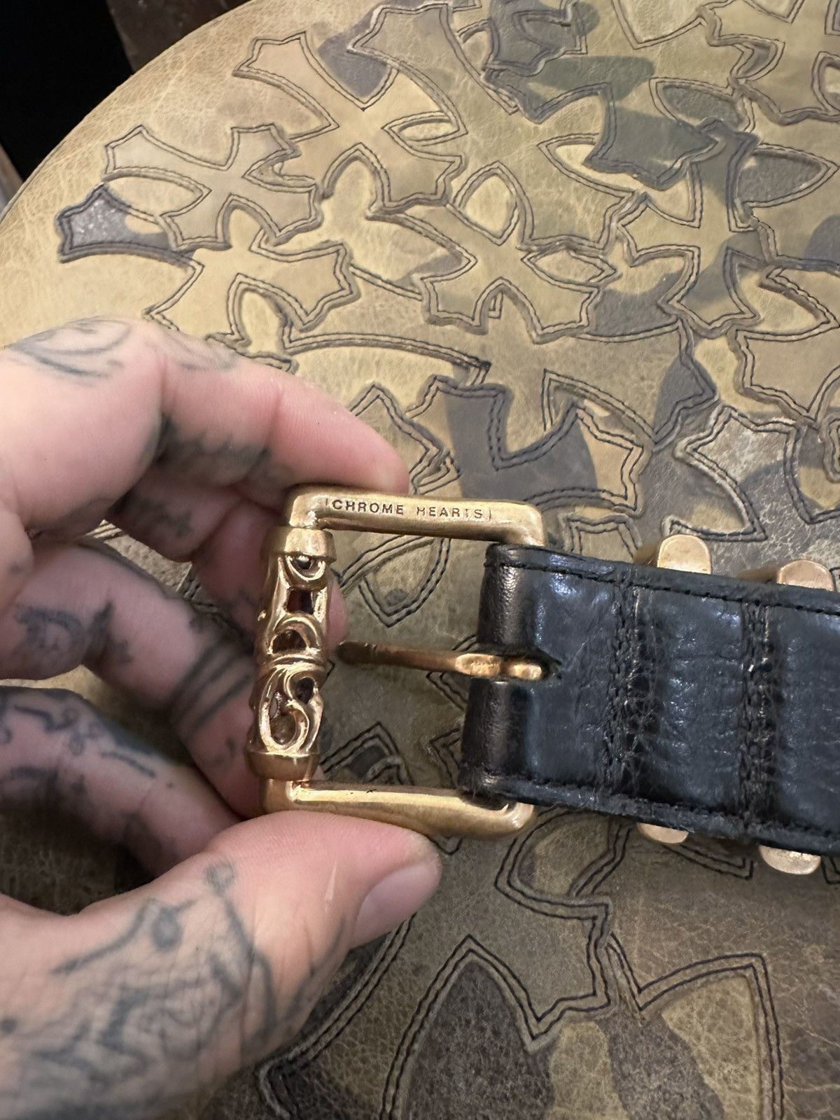 Chrome Hearts Chrome Hearts BRONZE GOLD roller belt 31 32 33 34 Size 34 - 4 Thumbnail