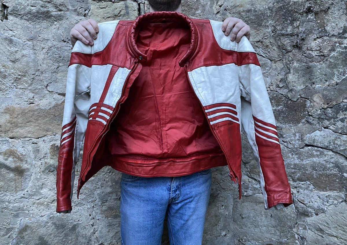 Vintage Rare 80s Sport Distressed Leather Racing Cafe Racer Jacket Size US M / EU 48-50 / 2 - 10 Thumbnail