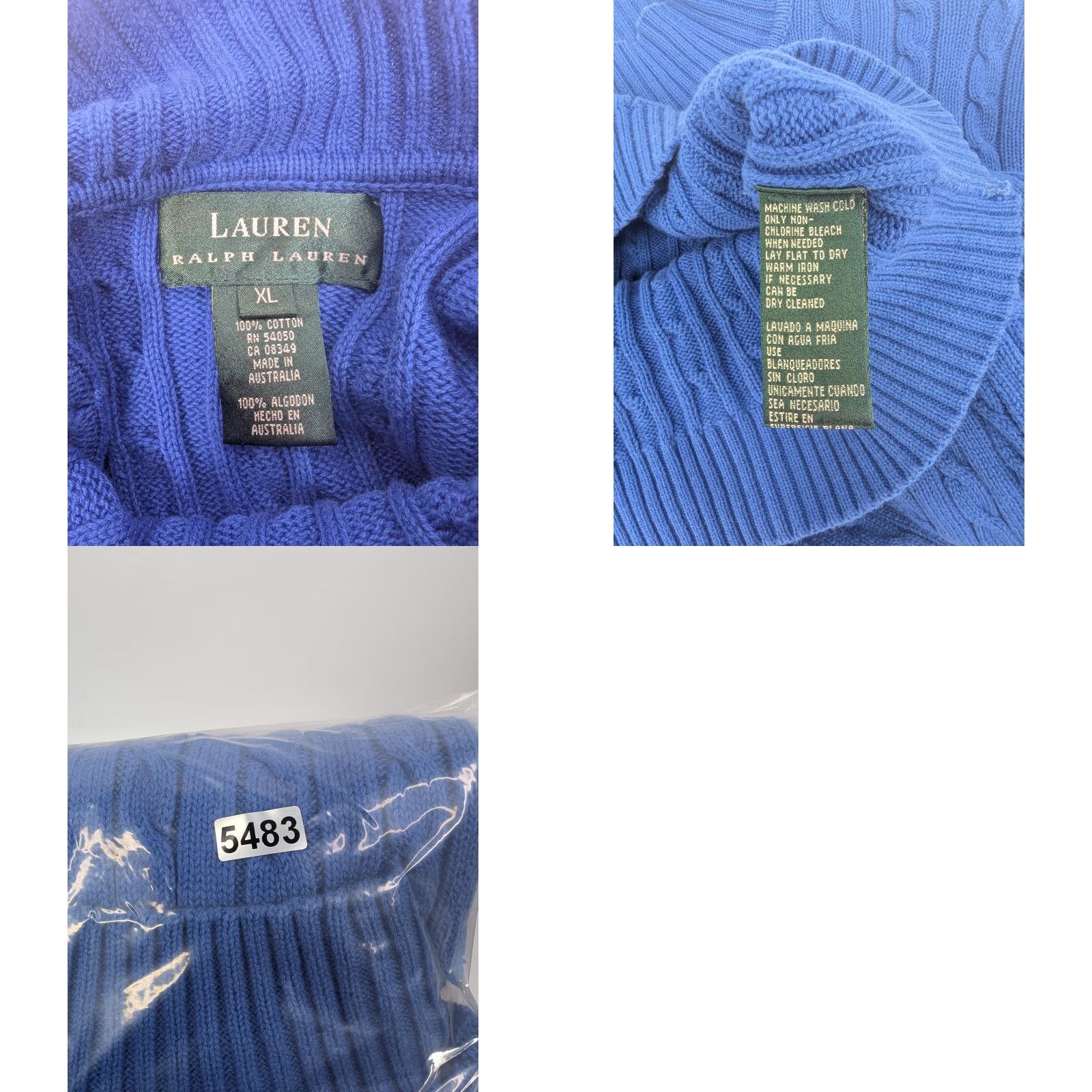 Ralph Lauren Lauren Ralph Lauren Cableknit Turtle Neck Sweater Blue Women's XL Pullover Knit Pullover Shirt? Size XL / US 12-14 / IT 48-50 - 8 Thumbnail