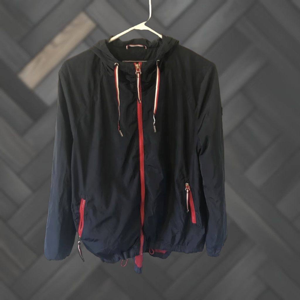 Tommy Hilfiger Tommy Hilfiger Jacket Mens L Navy Full Zip Hooded Windbreaker Rain Jacket Size US L / EU 52-54 / 3 - 1 Thumbnail