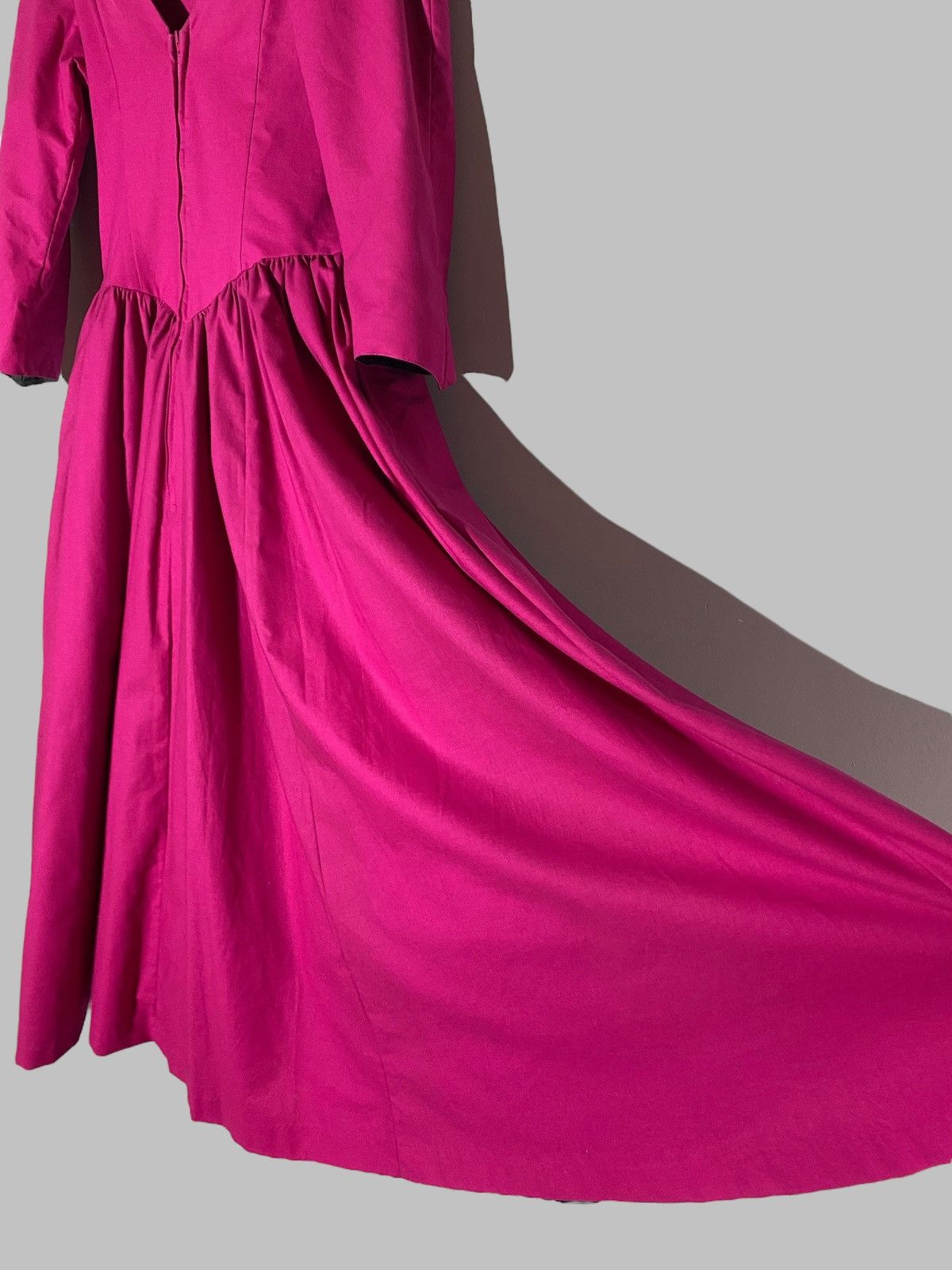 Laura Ashley Vintage 70s 80s Laura Ashley Deep Pink Puff Sleeve Dress Size M / US 6-8 / IT 42-44 - 19 Thumbnail