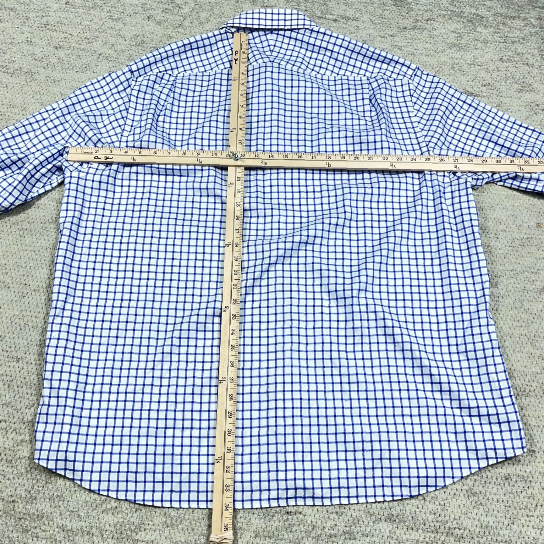Charles Tyrwhitt Shirt Men 3XL Blue White Check Button-Up Dress Casual  Business Knit Modern Preppy