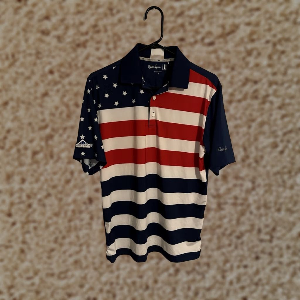 Vintage Walter Hagen USA American Flag Folds Of Honor 11 Majors Golf Polo Men's Small Size US S / EU 44-46 / 1 - 1 Thumbnail