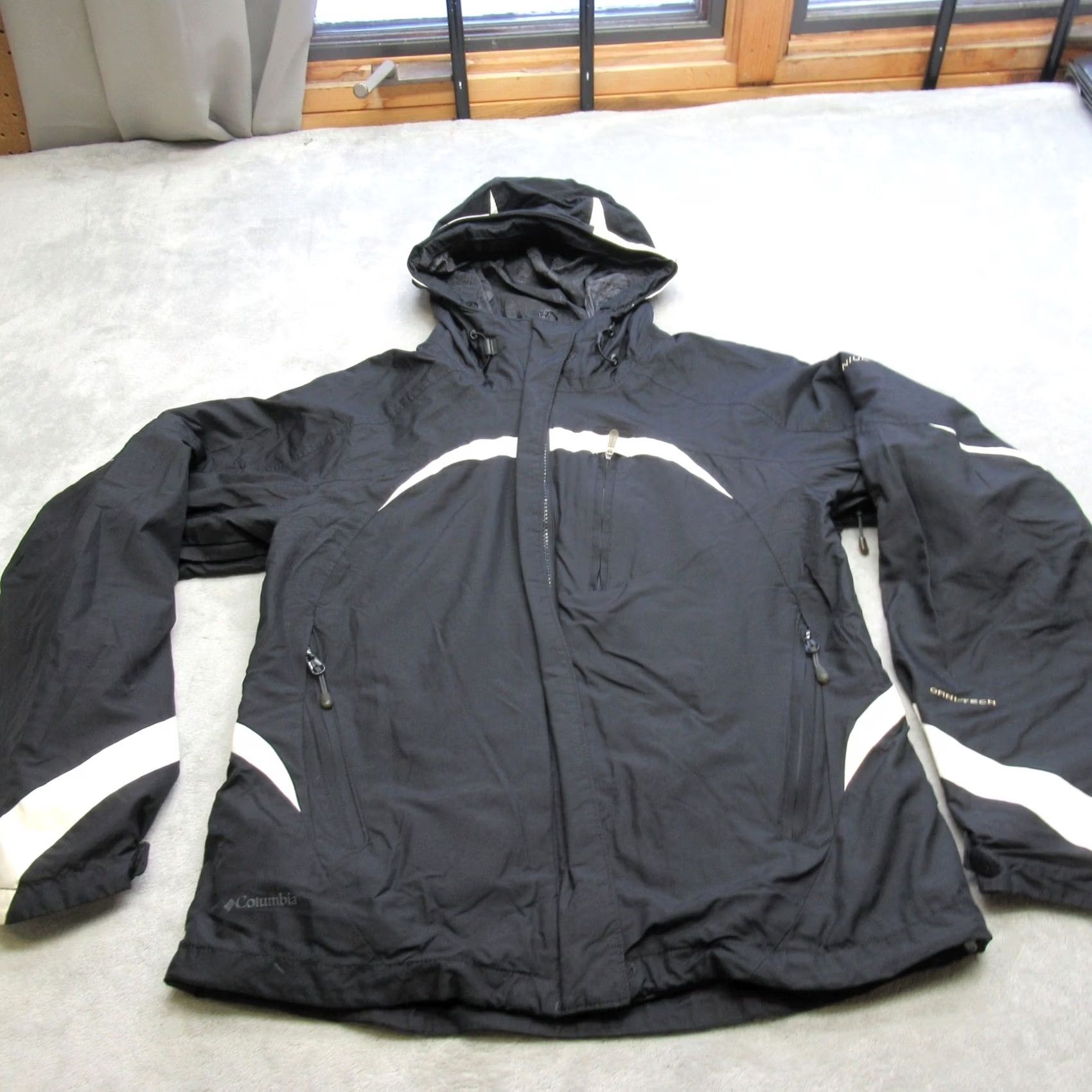 Vintage Columbia Jacket Womens Medium Black Titanium Hooded Pockets Full Zip 3in1 SHELL Size M / US 6-8 / IT 42-44 - 3 Thumbnail