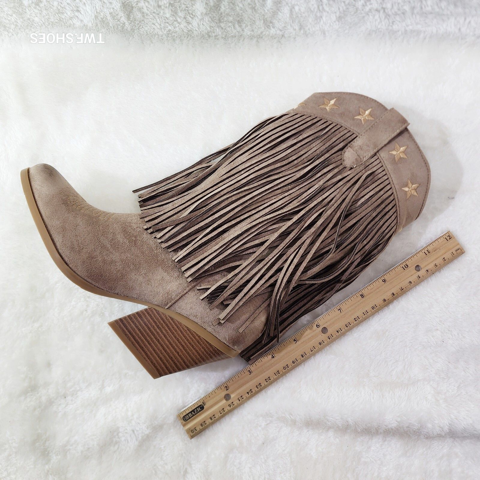 Other Dusty Mid Calf Coco Taupe Fringe Country Western Cowgirl Boo Size US 7 / IT 37 - 2 Thumbnail