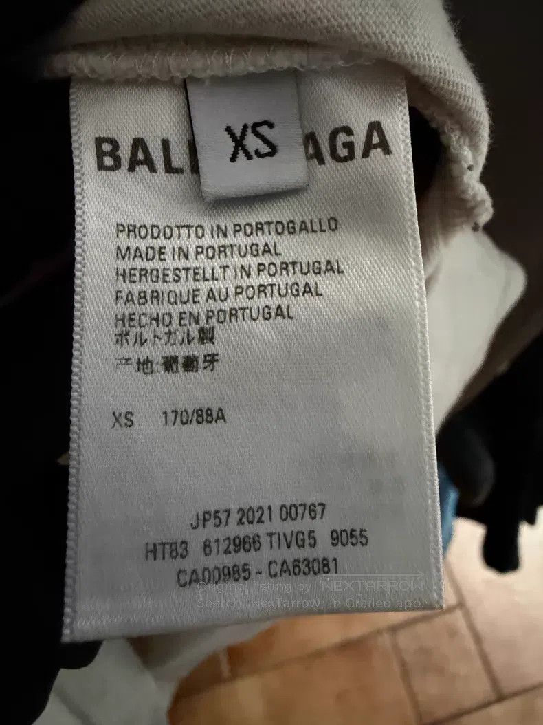 Balenciaga Balenciaga Beige Front and Back Logo Short Sleeve T-Shirt Size US XS / EU 42 / 0 - 4 Thumbnail